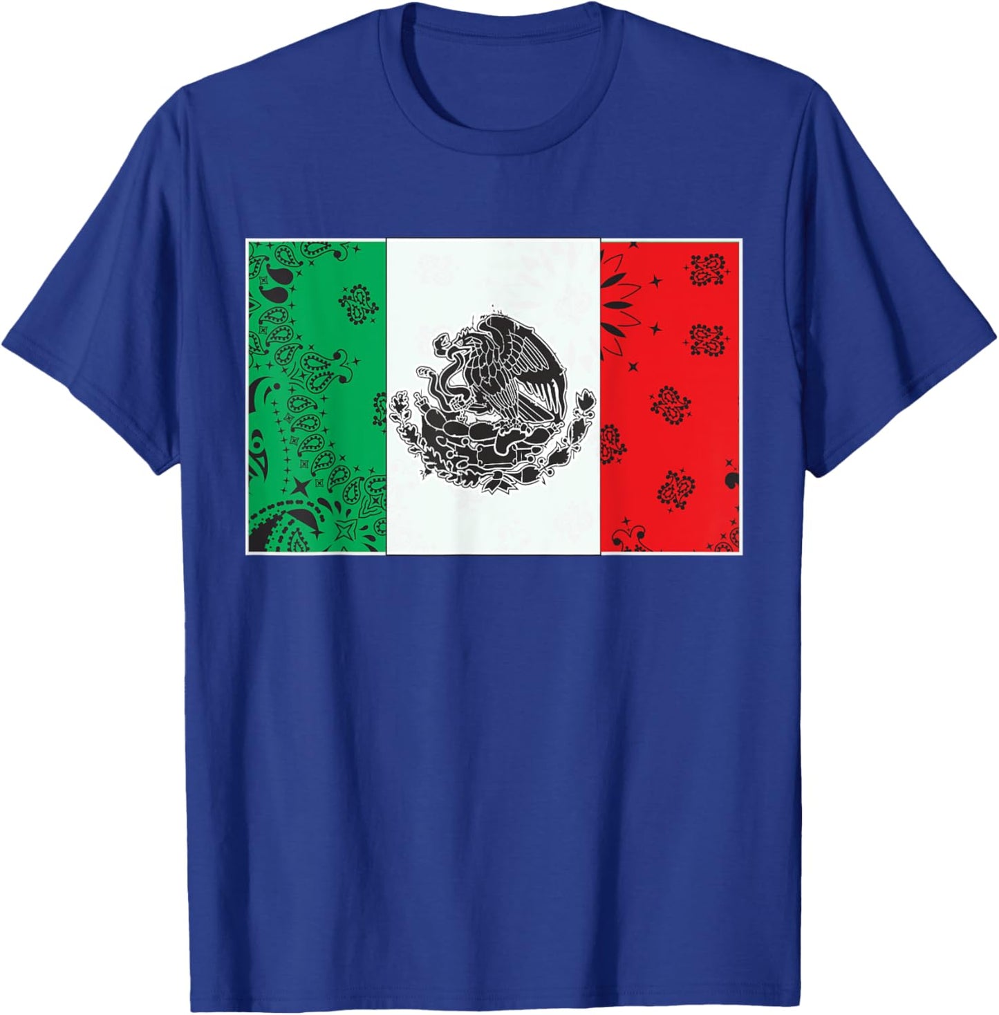 Mexico Bandana Flag Mexican Heritage Roots Eagle T-Shirt - T-Shirt | Royal
