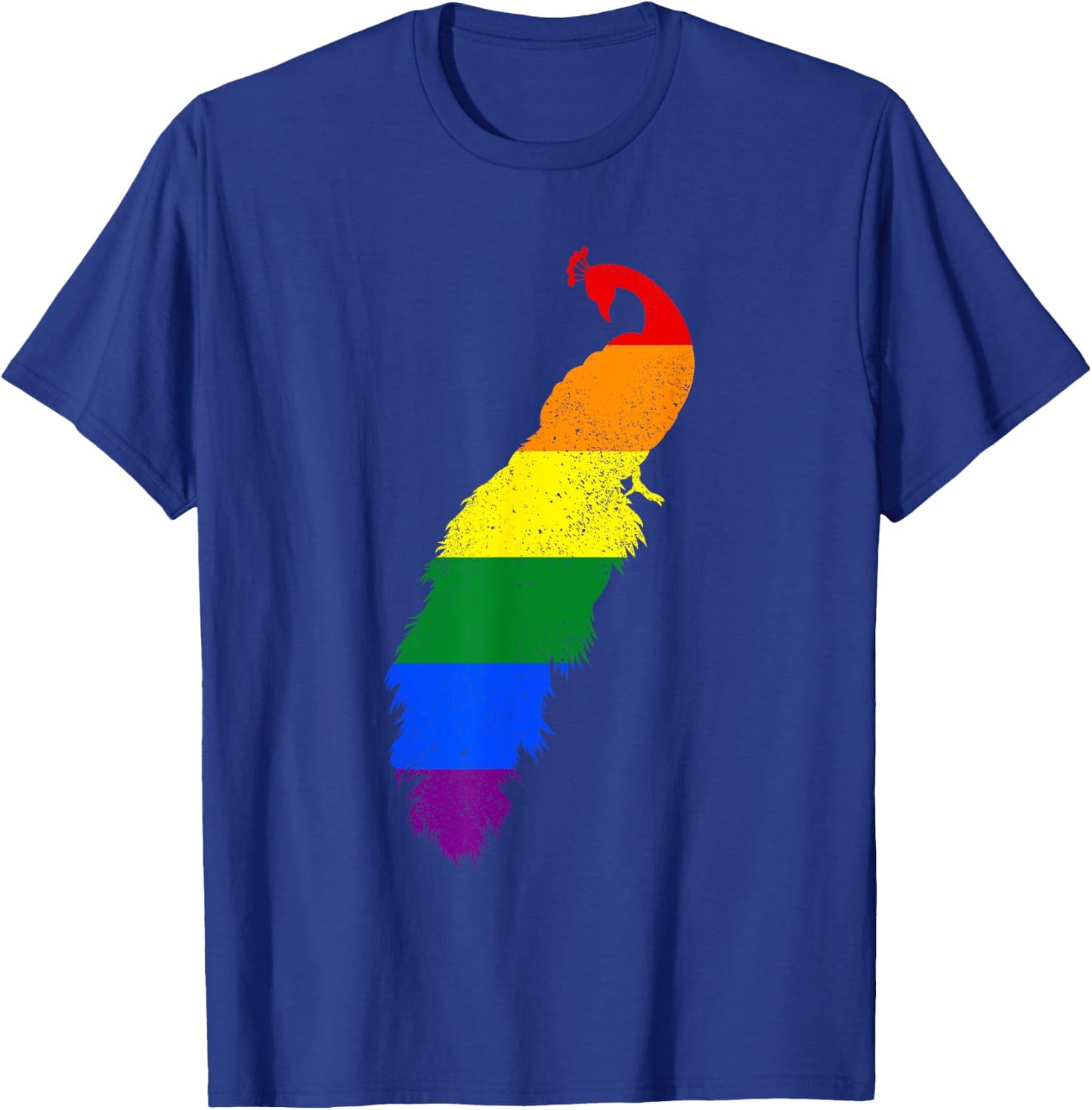 Peacock Gay Pride LGBTQ Supporter Fans Rainbow Ally T-Shirt - T-Shirt | Royal