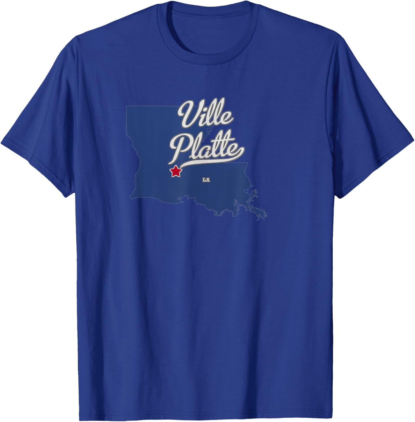 Ville Platte Louisiana LA Map T-Shirt - T-Shirt | Royal