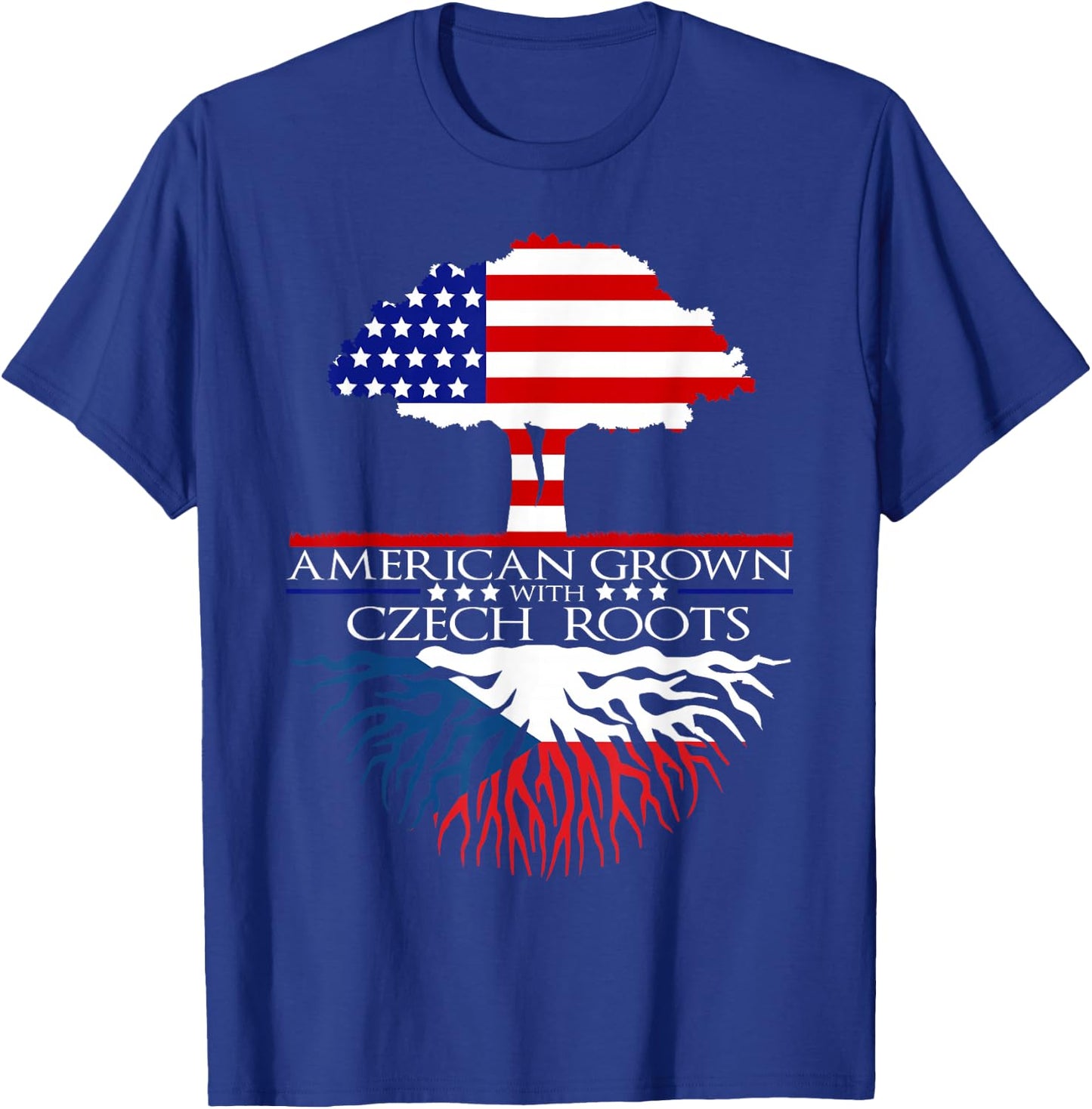 InGENIUS American Czech Ancestry Gifts Czech Roots US Czechoslovakia European Flag T-Shirt - T-Shirt | Royal