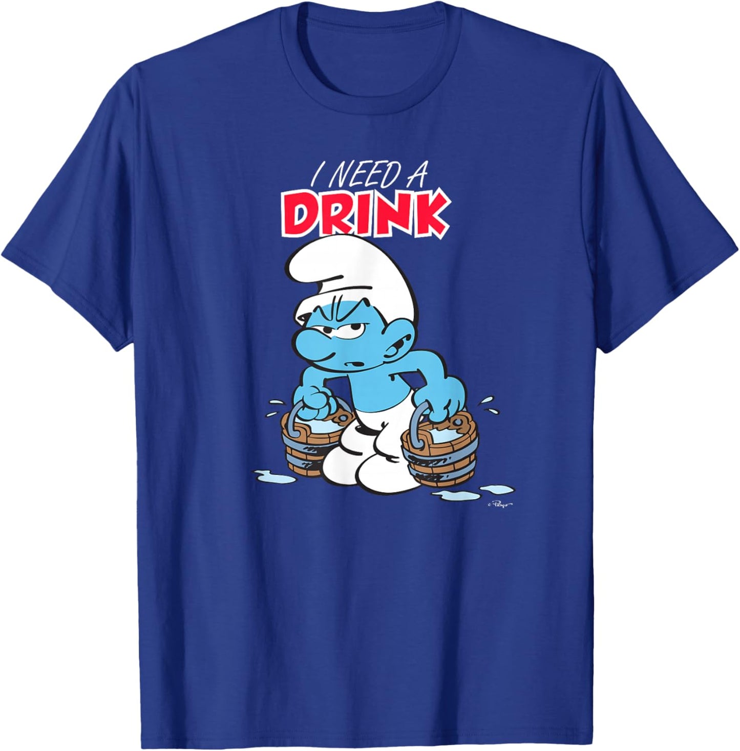 The Smurfs I Need A Drink , Black T-Shirt - T-Shirt | Royal