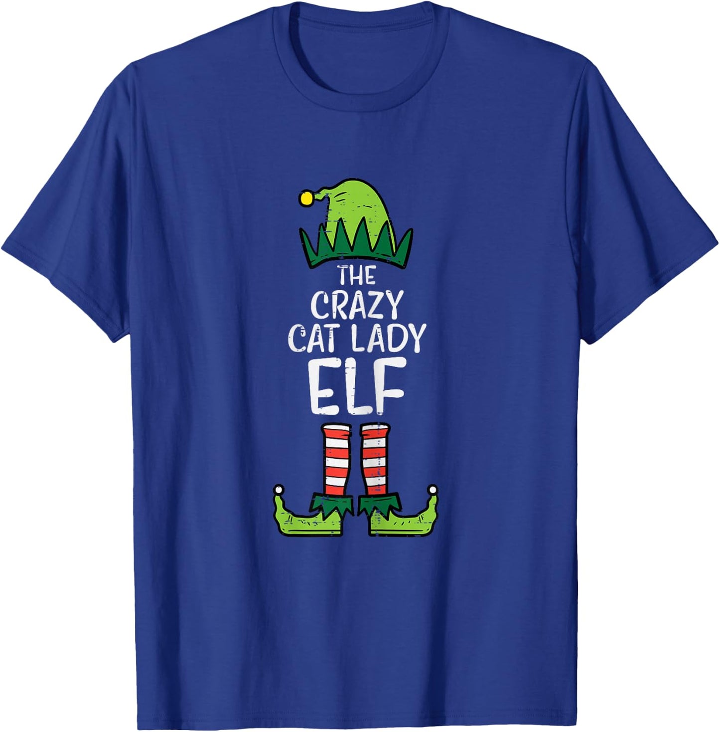 Crazy Cat Lady Elf Matching Christmas Family Women T-Shirt - T-Shirt | Royal