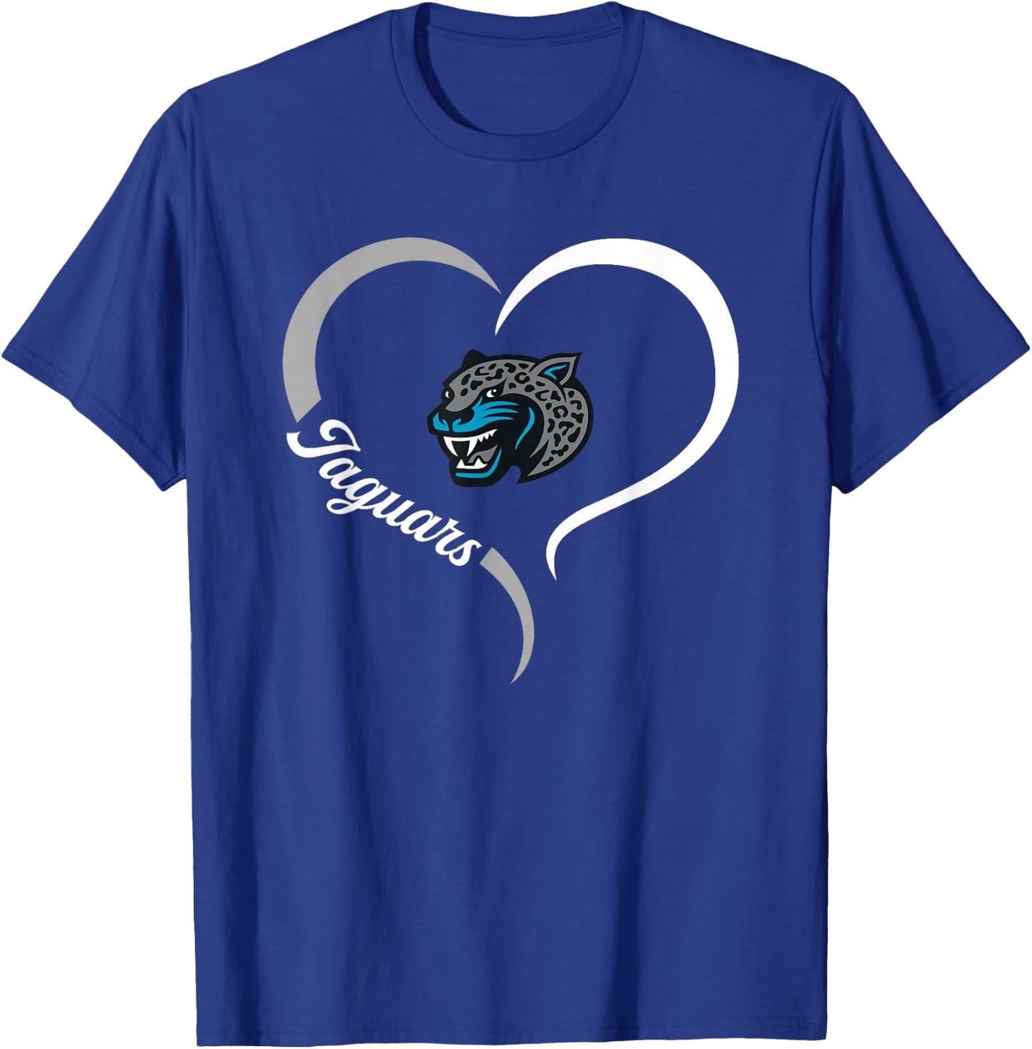 Seckinger Jaguars Logo Half Heart Slogan HS T-Shirt - T-Shirt | Royal