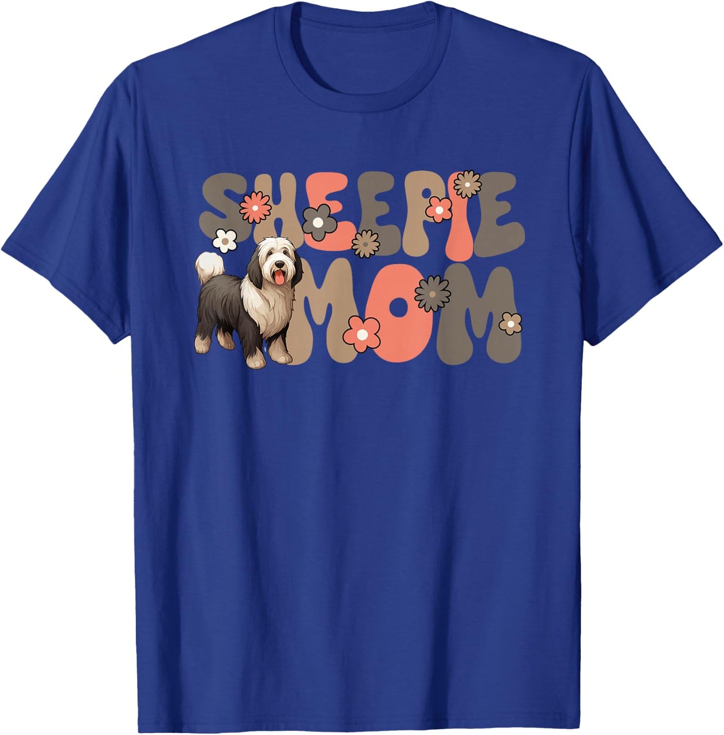 Old English Sheepdog Groovy World's Best Sheepie Mom T-Shirt - T-Shirt | Royal