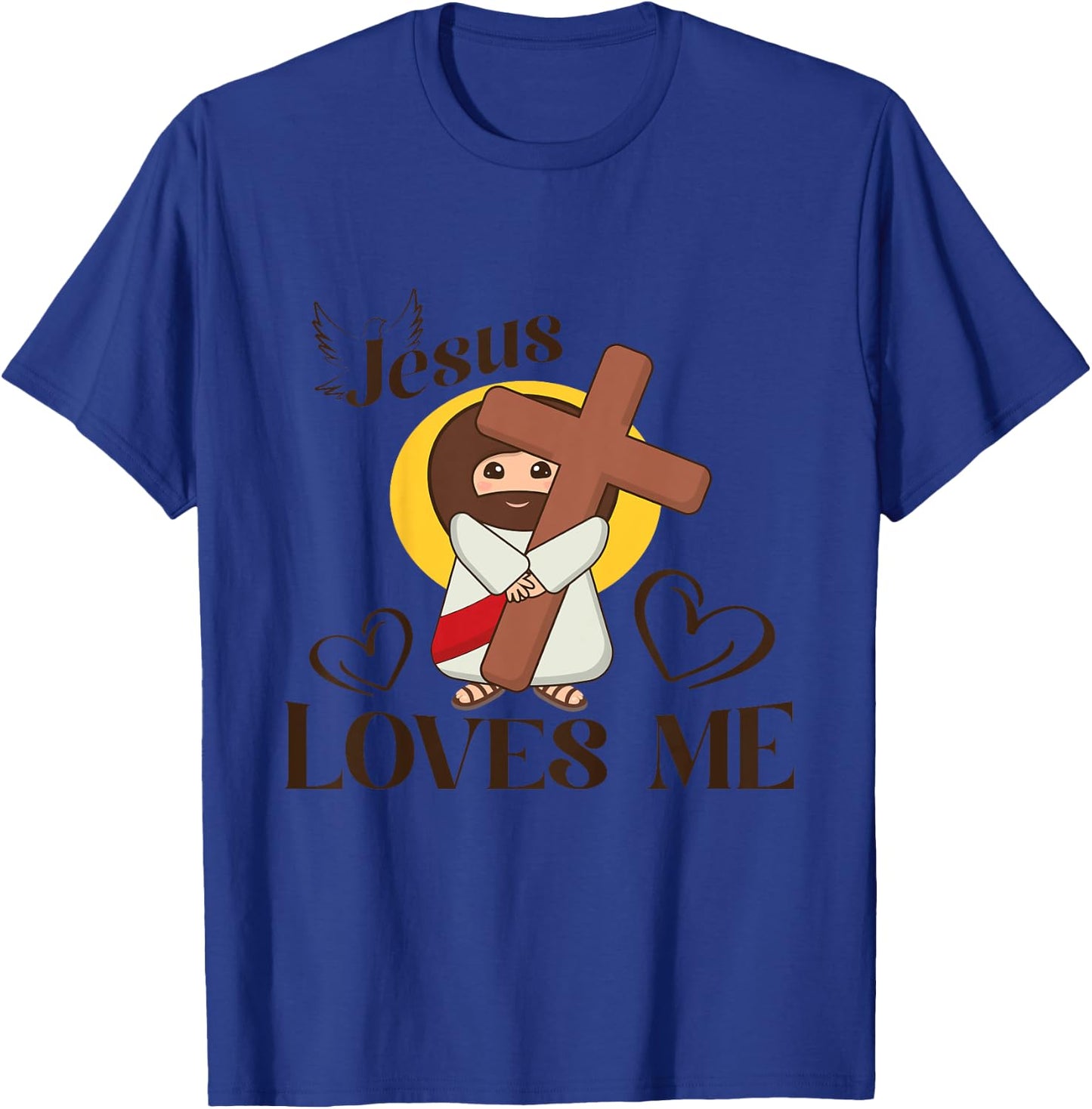 Kids Christian Jesus Loves Me, Christian God Lover T-Shirt - T-Shirt | Royal
