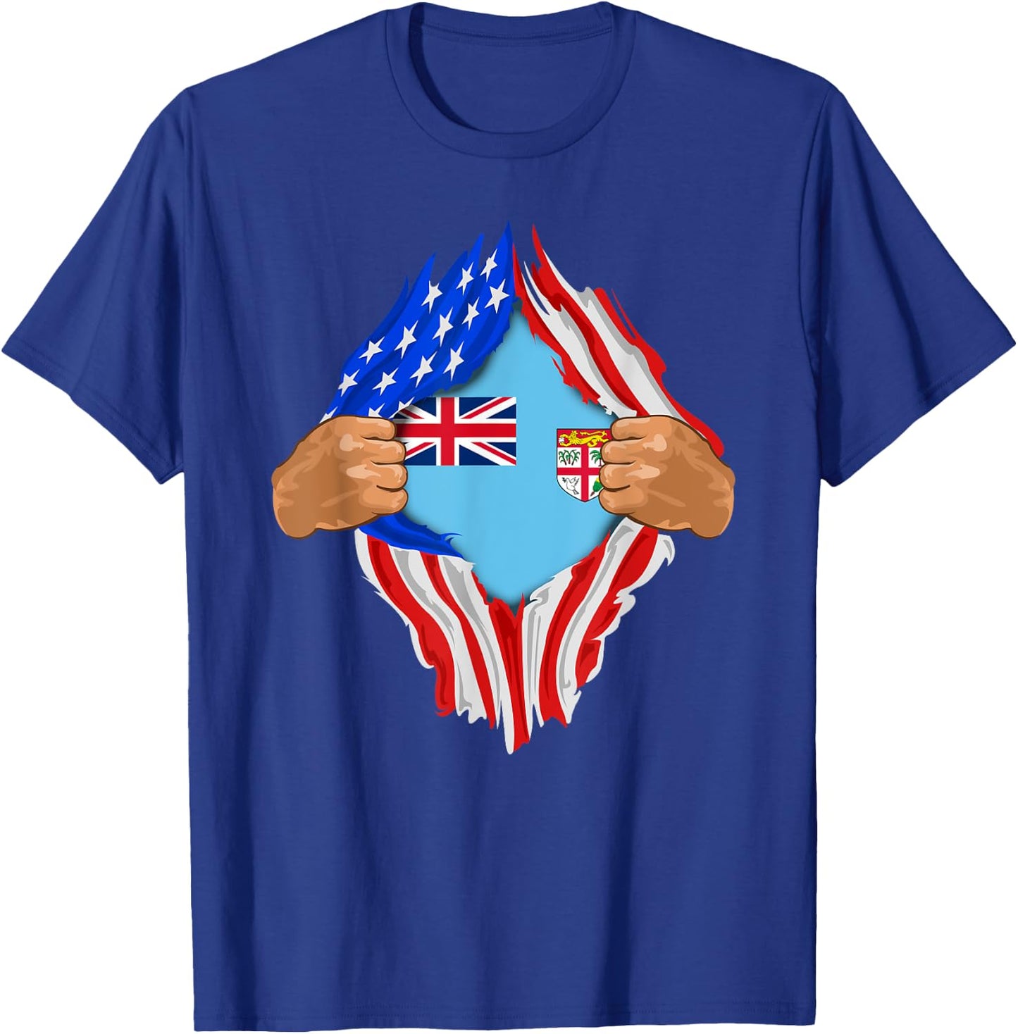 Fijian Blood Inside Me | Fiji Flag Gift T-Shirt - T-Shirt | Royal