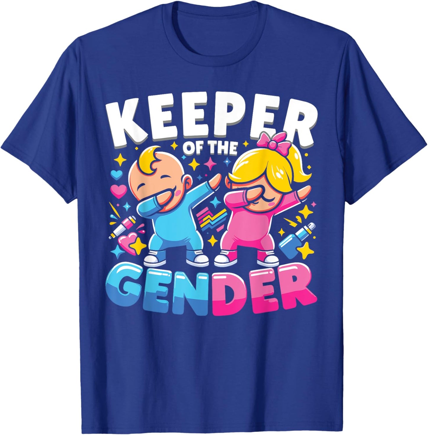 Keeper of The Gender Cute Gender Reveal Party T-Shirt - T-Shirt | Royal