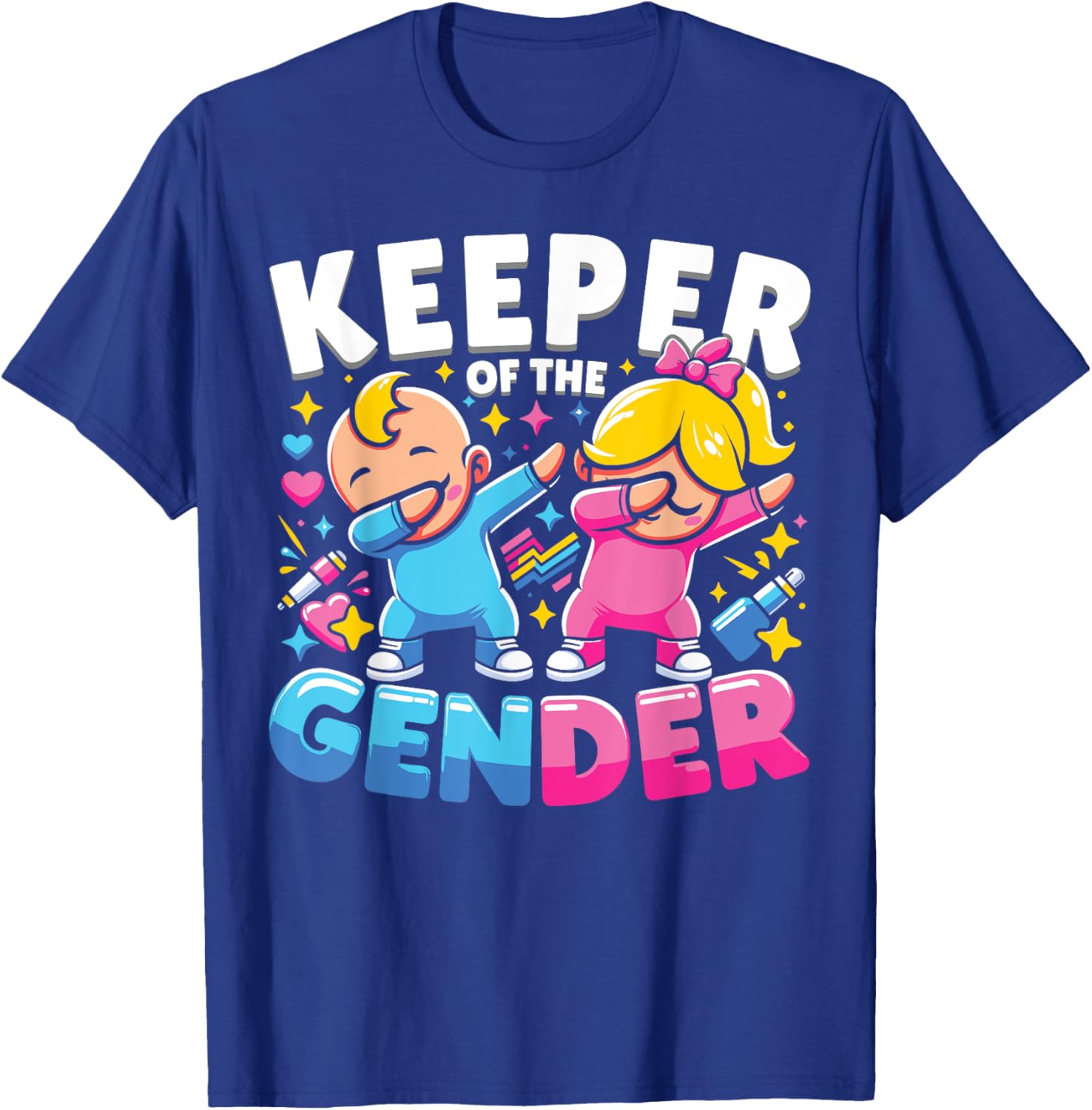 Keeper of The Gender Cute Gender Reveal Party T-Shirt - T-Shirt | Royal