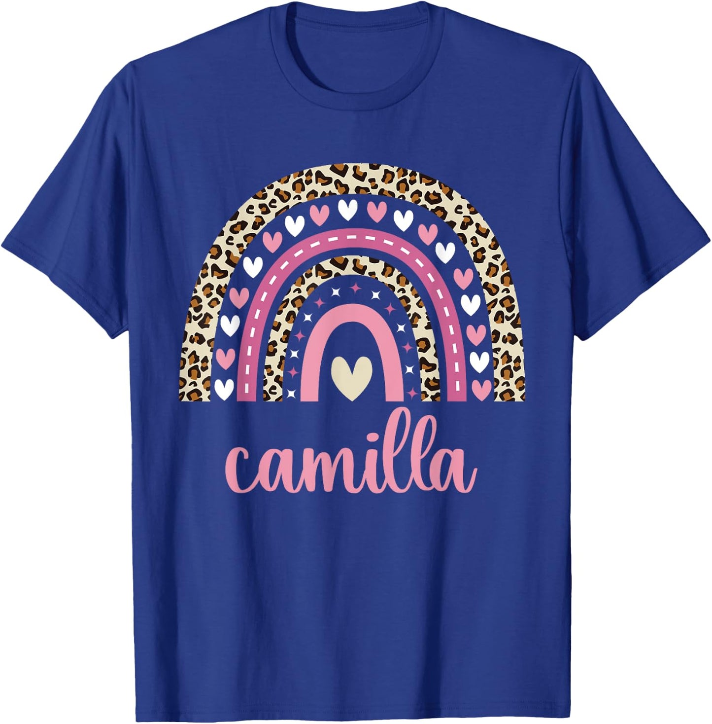 Camilla Rainbow Leopard Personalized Camilla Birthday T-Shirt - T-Shirt | Royal