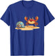 Happy Crab and Seashell Summer Ocean Beach Scene T-Shirt - T-Shirt | Royal