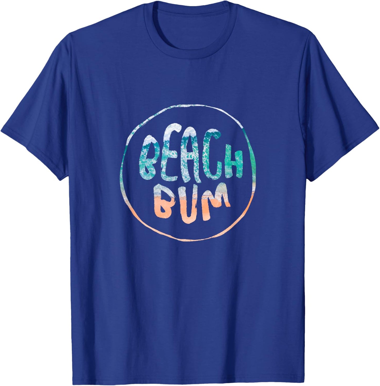 Beach Bum Summer Sandy Ocean Vibes and Waves Surfing T-Shirt - T-Shirt | Royal