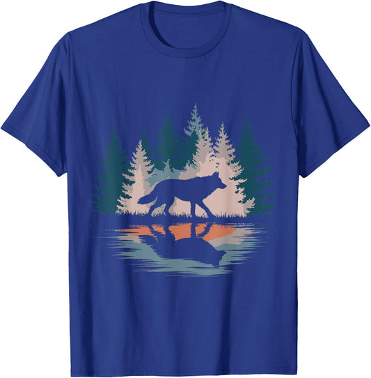 Wolf Retro T-Shirt - T-Shirt | Royal