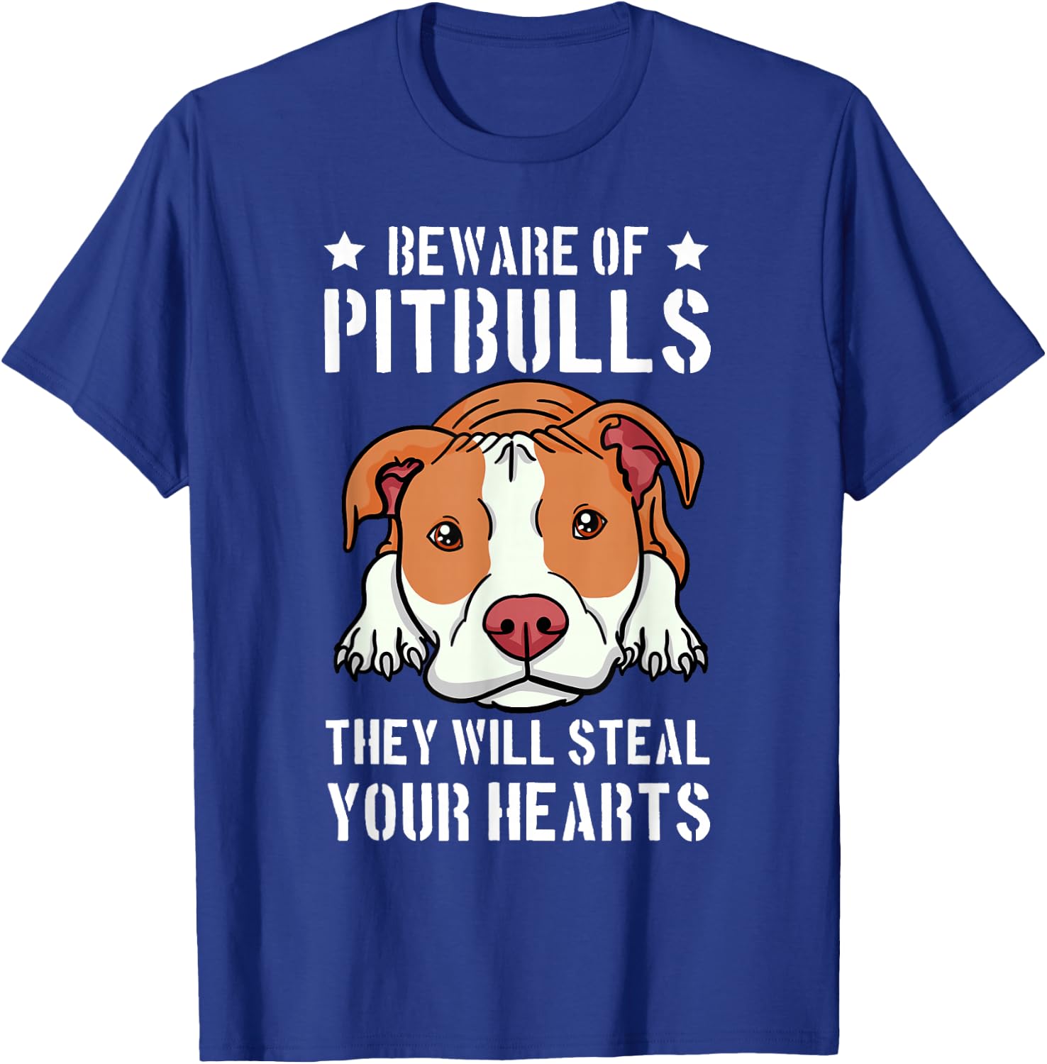Beware Of Pitbull They Will Still Your Heart Pit Bull Pibble T-Shirt - T-Shirt | Royal
