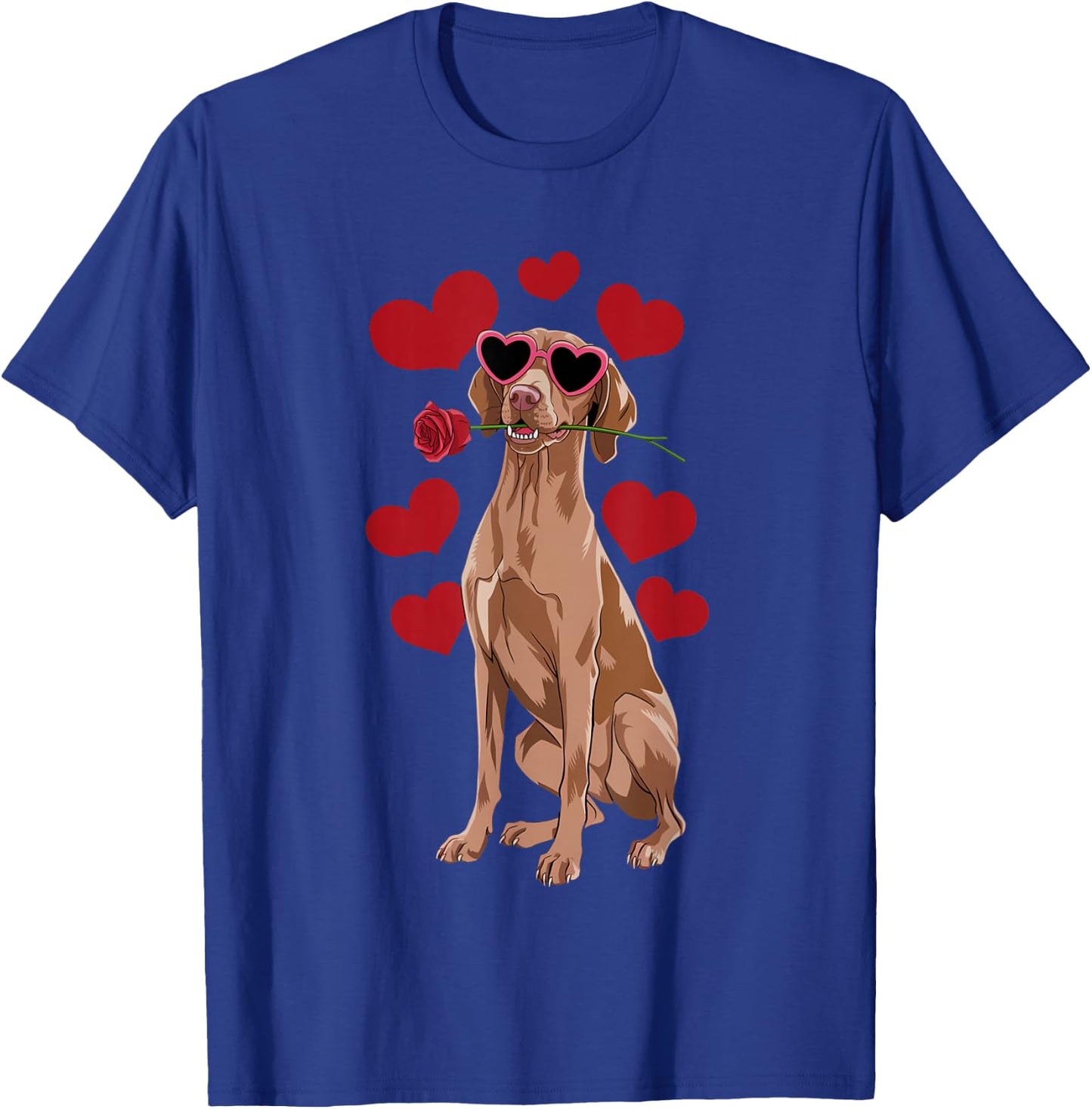 Vizsla Valentines Day Heart Dog Lover T-Shirt - T-Shirt | Royal