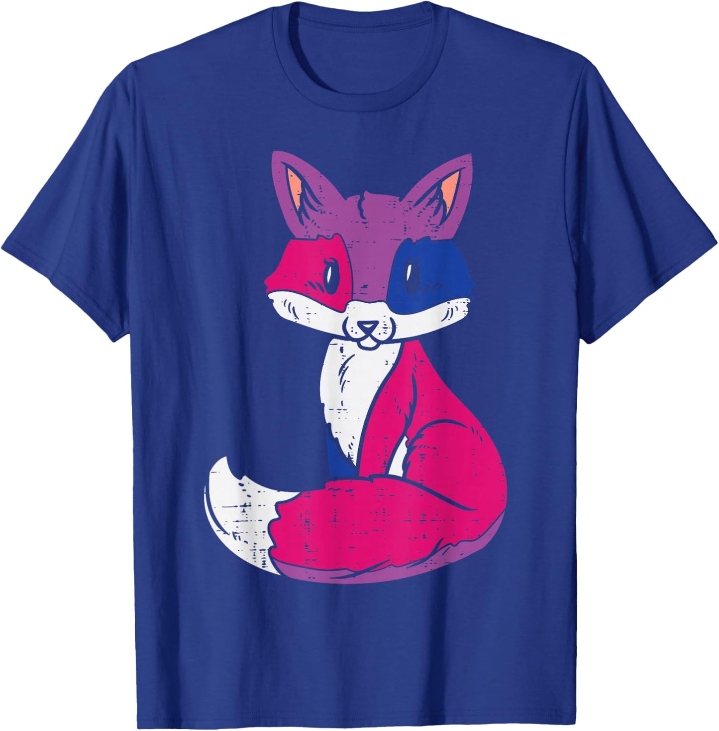 Fox Animal LGBTQ Bisexual Flag Gay Pride Ally Bi Men Women T-Shirt - T-Shirt | Royal