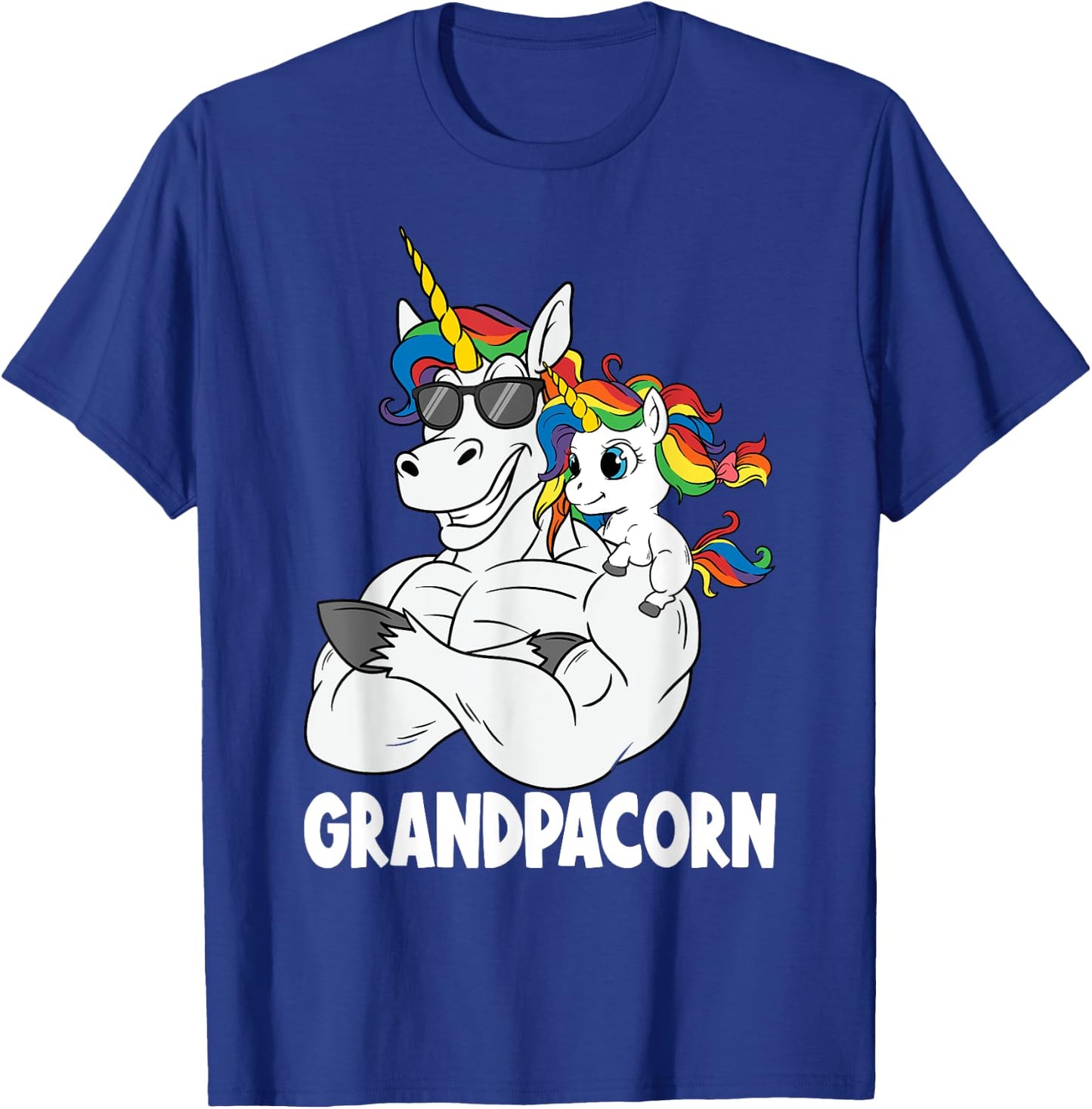 Muscle Grandpa Unicorn Old Pops Grandpacorn Grandfather T-Shirt - T-Shirt | Royal