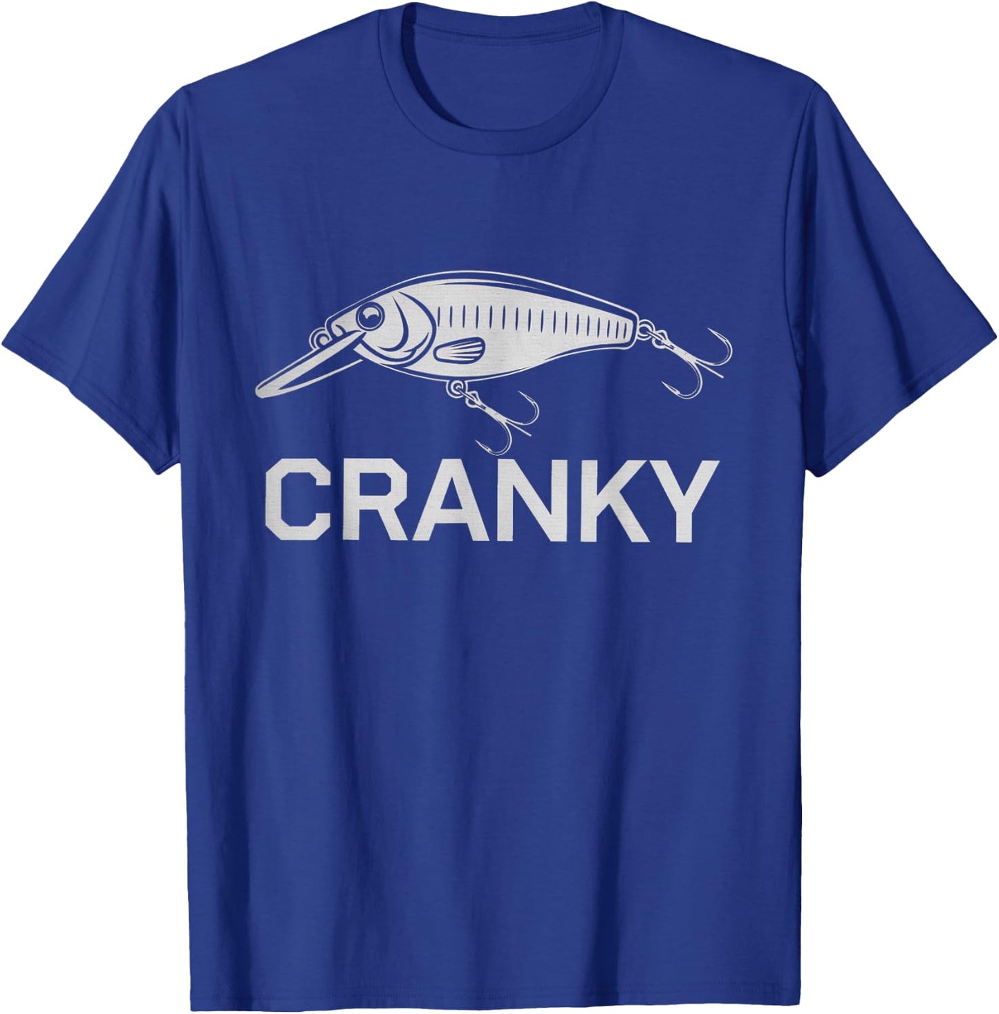 Funny Cranky Crankbait Fishing Lure Reel Pun Fishermen T-Shirt - T-Shirt | Royal