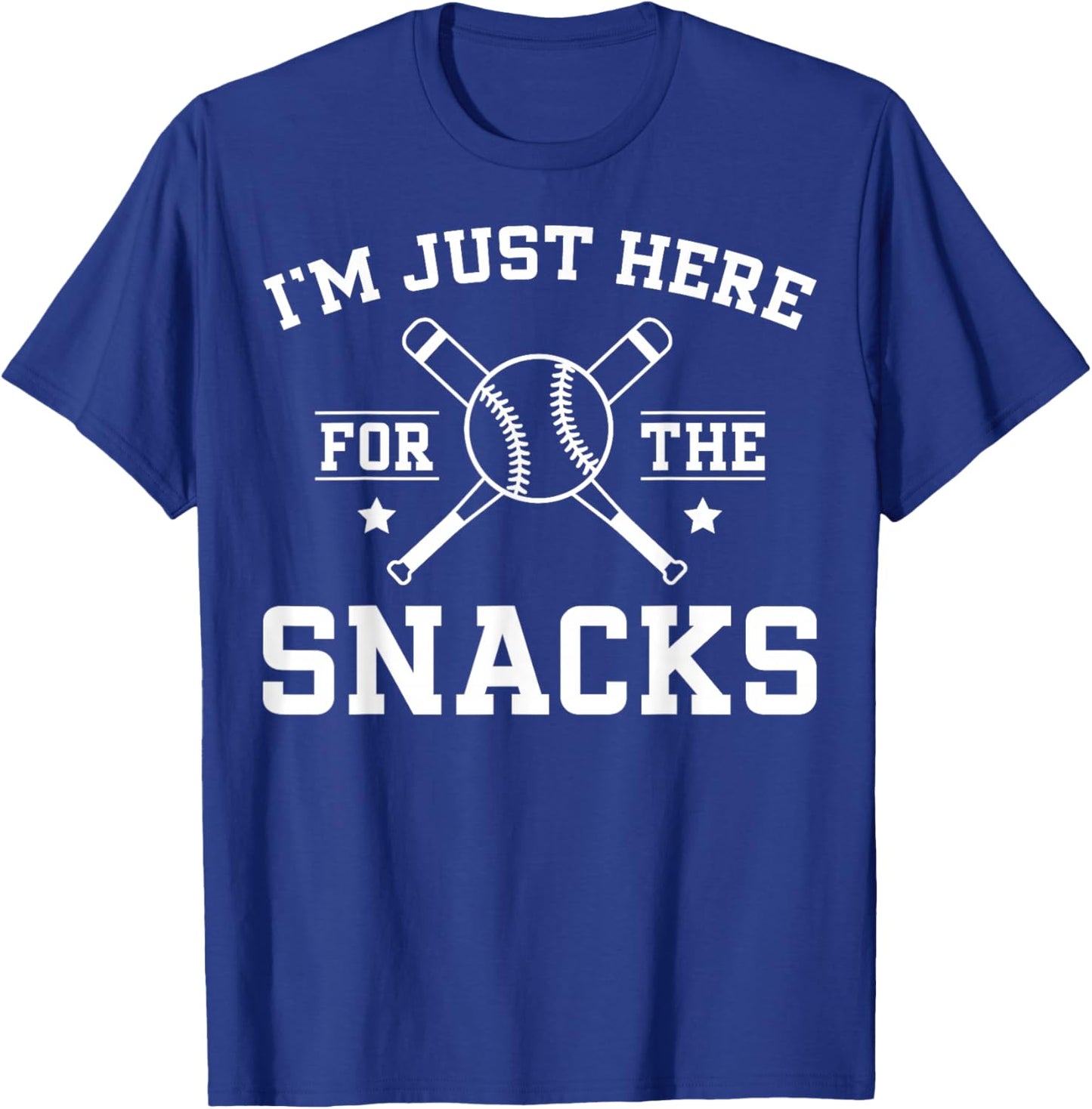 I'm Just Here For The Snacks Funny Retro Baseball T-Shirt - T-Shirt | Royal