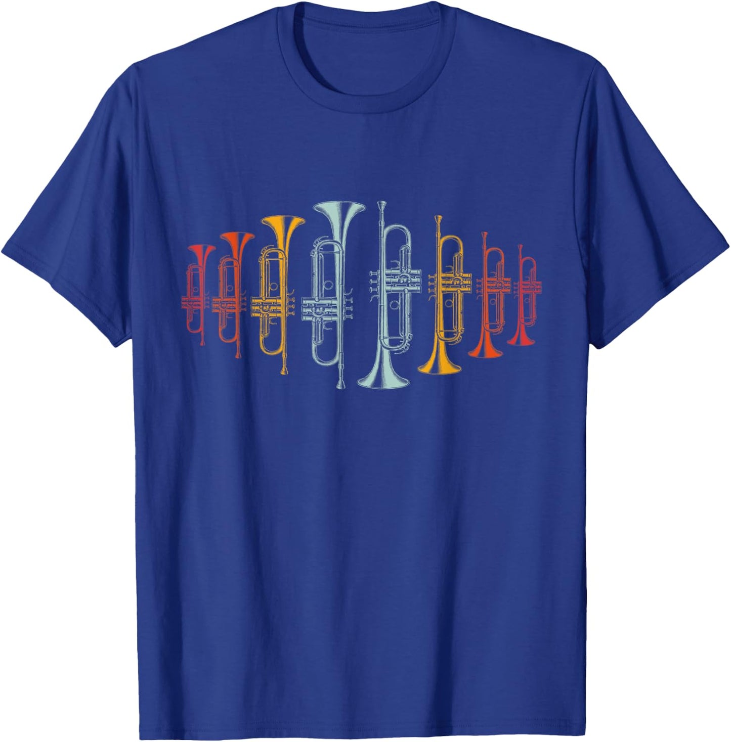 Trumpeter Gift Retro Jazz Music Trumpet T-Shirt - T-Shirt | Royal