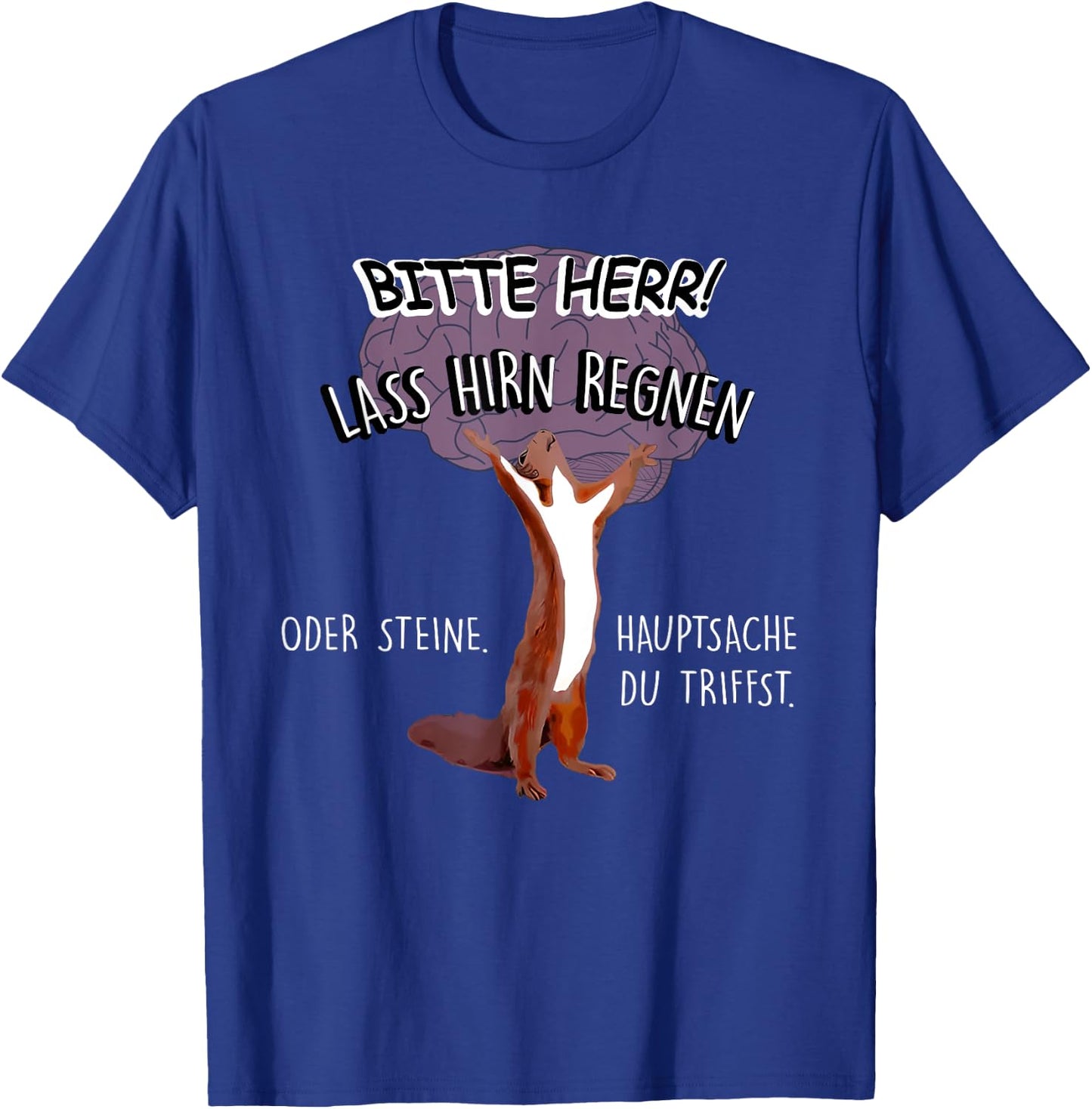 Bitte Herr Lass Hirn Regnen Oder Steine Hauptsache T-Shirt - T-Shirt | Royal