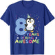 8th Birthday Penguin For Children Eight Years Old T-Shirt - T-Shirt | Royal