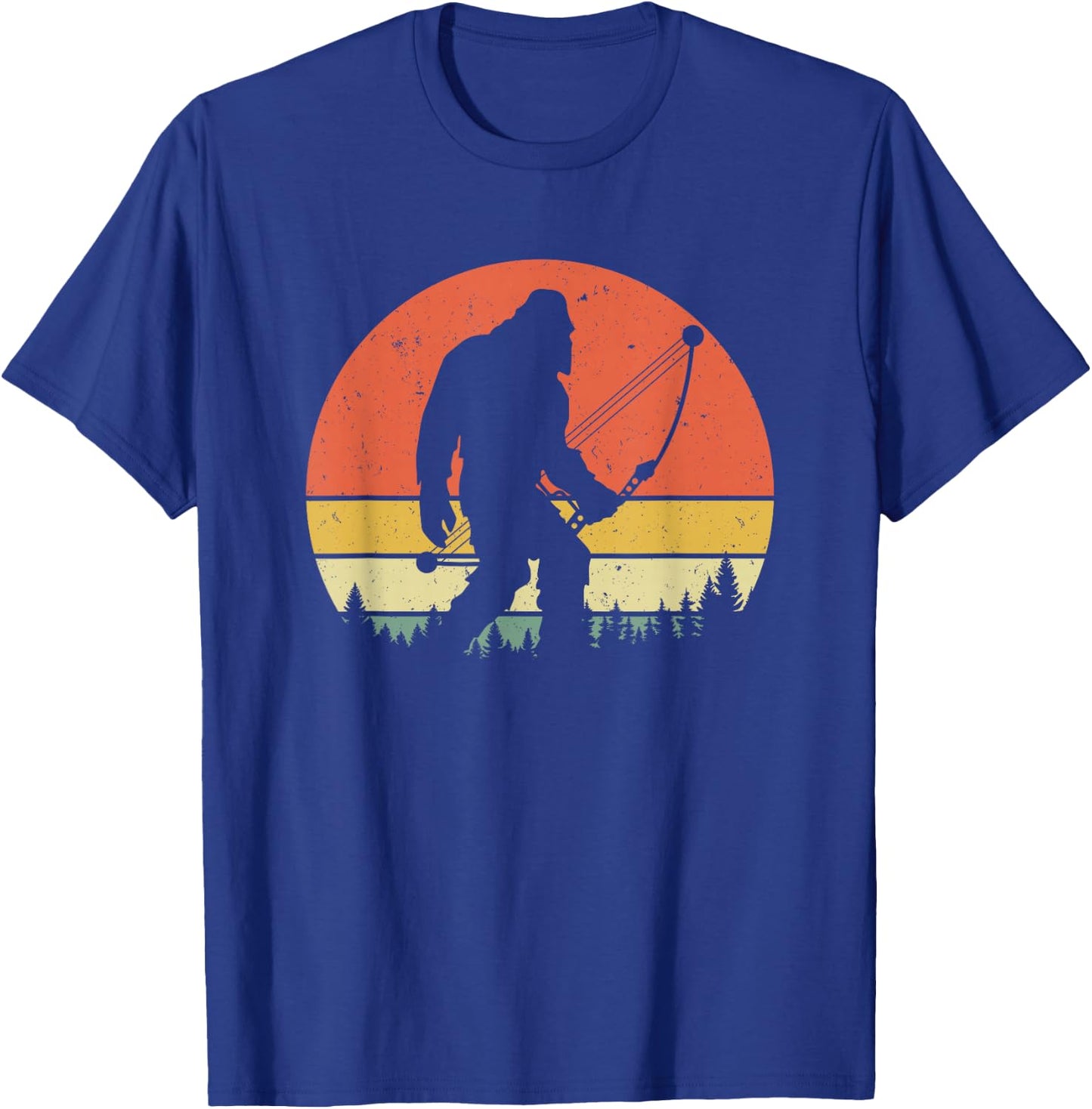 Bigfoot Hunter Arrow - Vintage Sasquatch Bow Hunting Archery T-Shirt - T-Shirt | Royal