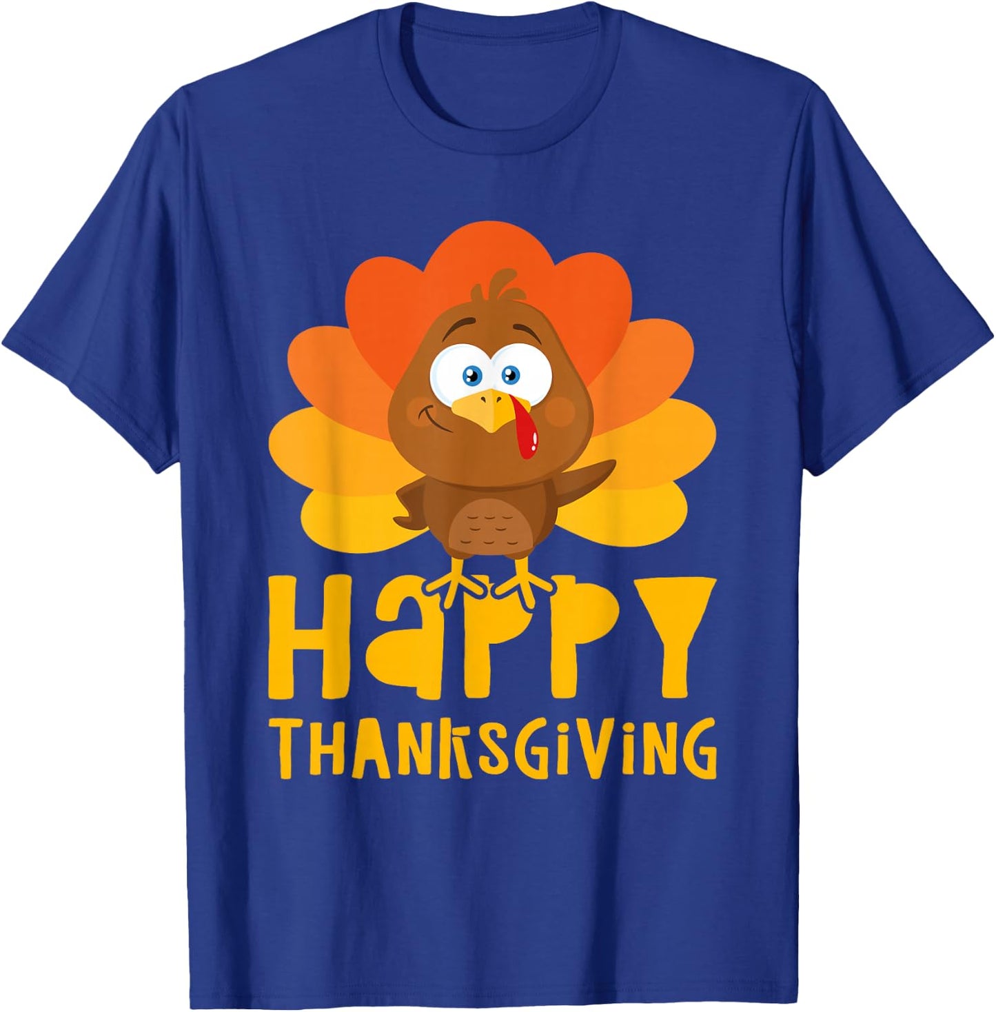 Happy Thanksgiving Shirt Men Women Kids Family Turkey Day T-Shirt - T-Shirt | Royal