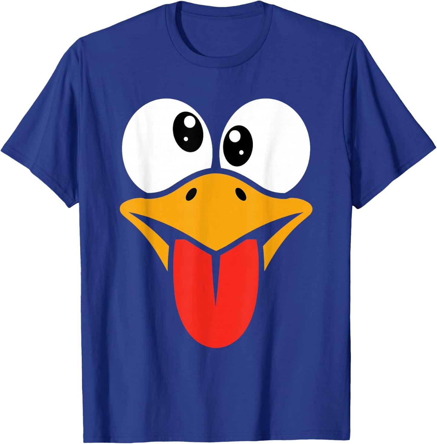 Funny Silly Turkey Face Happy Turkey Day Thanksgiving T-Shirt - T-Shirt | Royal