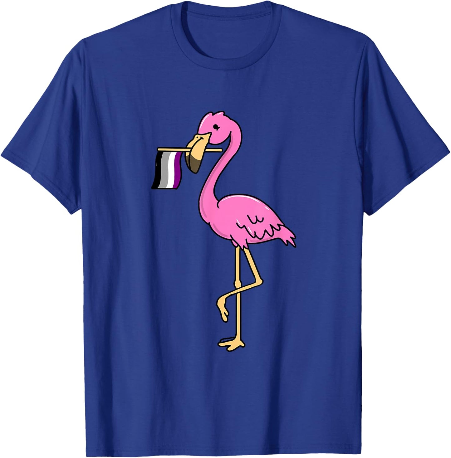 Flamingo with Asexual Pride Flag T-Shirt - T-Shirt | Royal