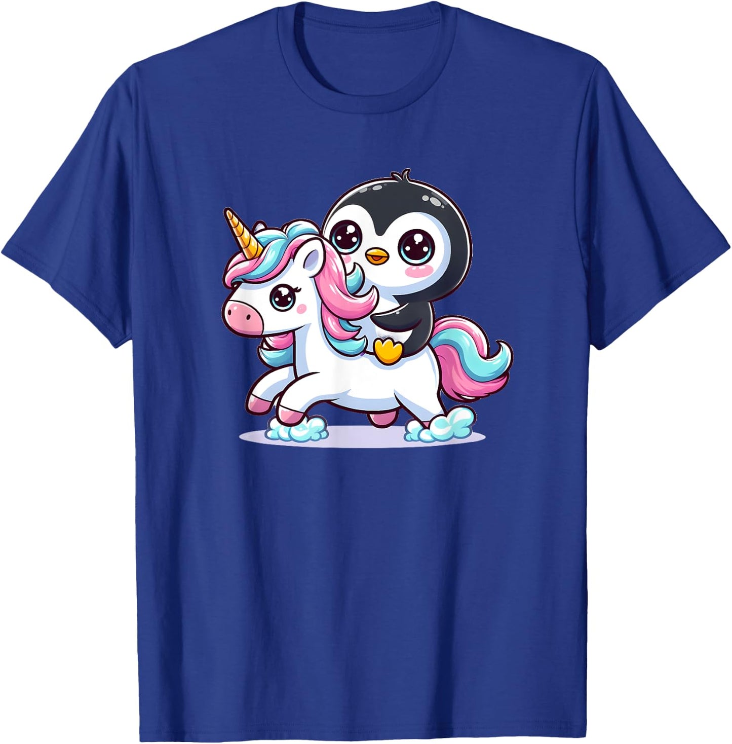 Penguin Riding Unicorn T-Shirt - T-Shirt | Royal
