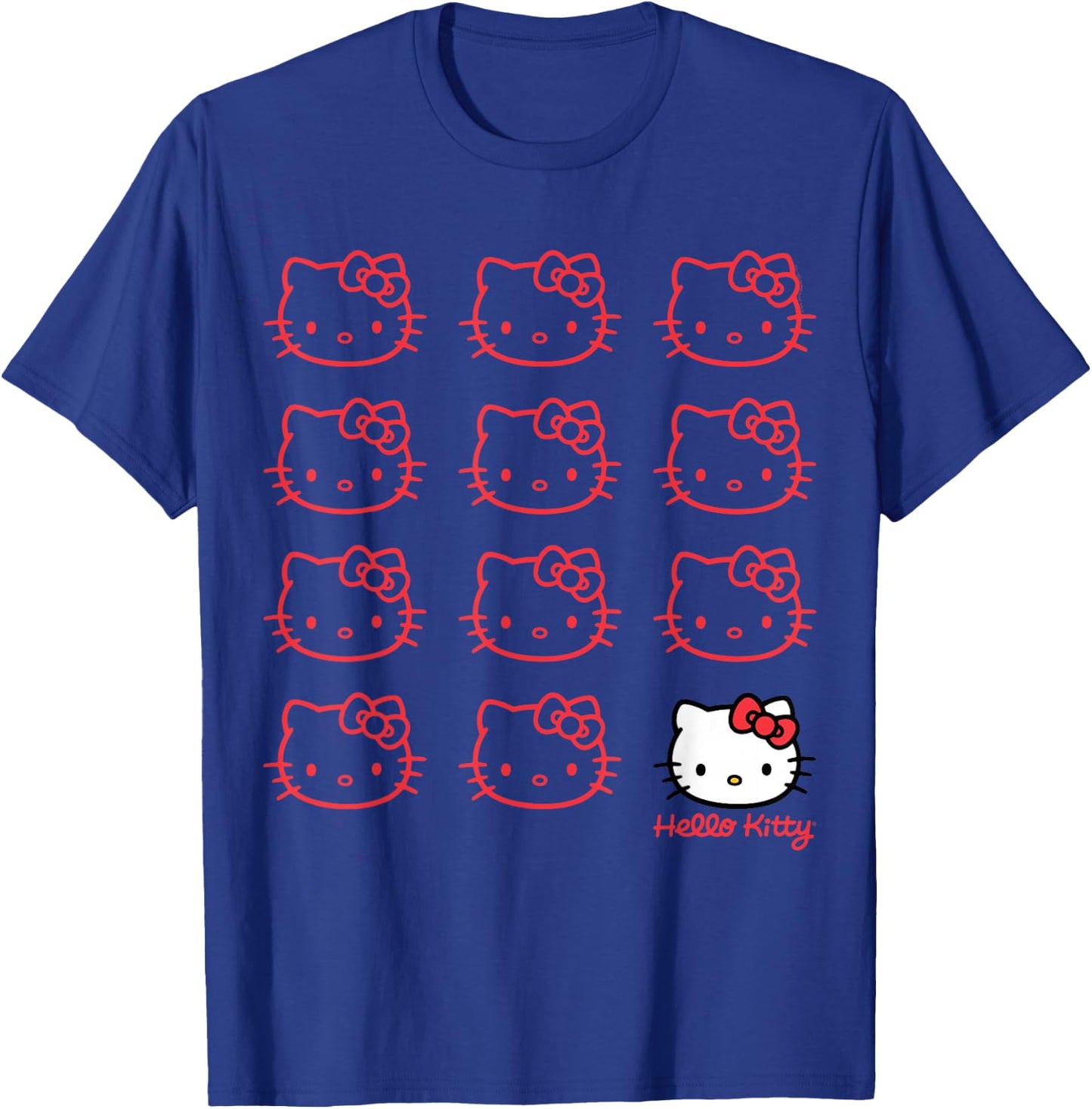 Hello Kitty Classic Fit - Adult Black Cotton/Polyester Short Sleeve T-Shirt - T-Shirt | Royal