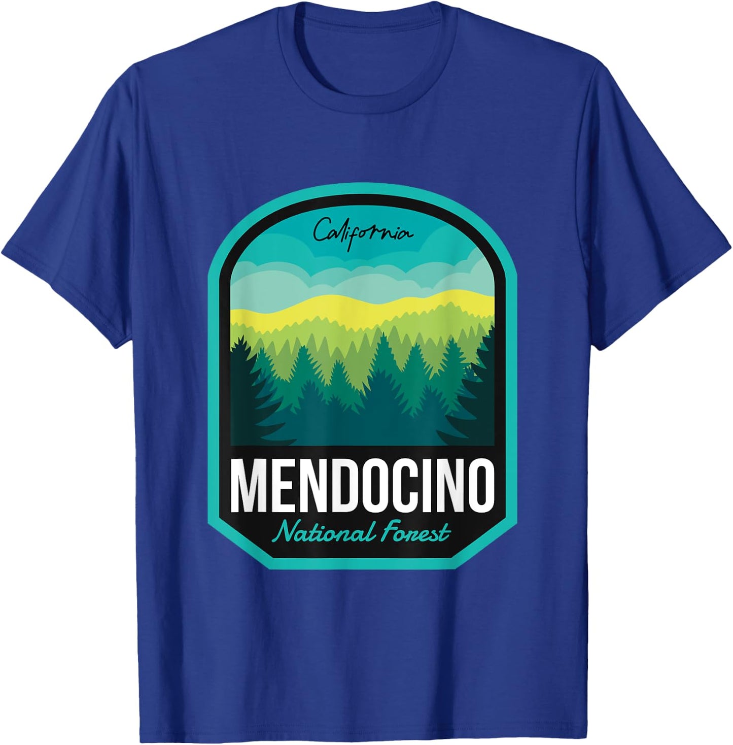 Mendocino National Forest CA T-Shirt - T-Shirt | Royal