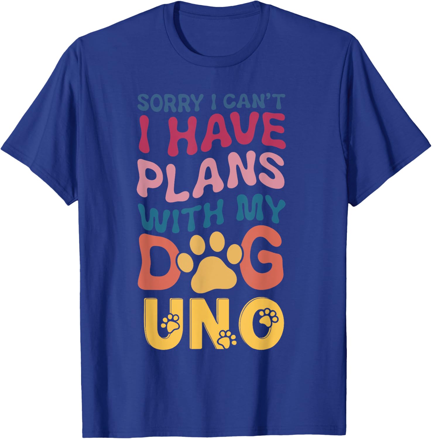 Dog Name Uno Personalised Gift Busy With My Dog Uno T-Shirt - T-Shirt | Royal