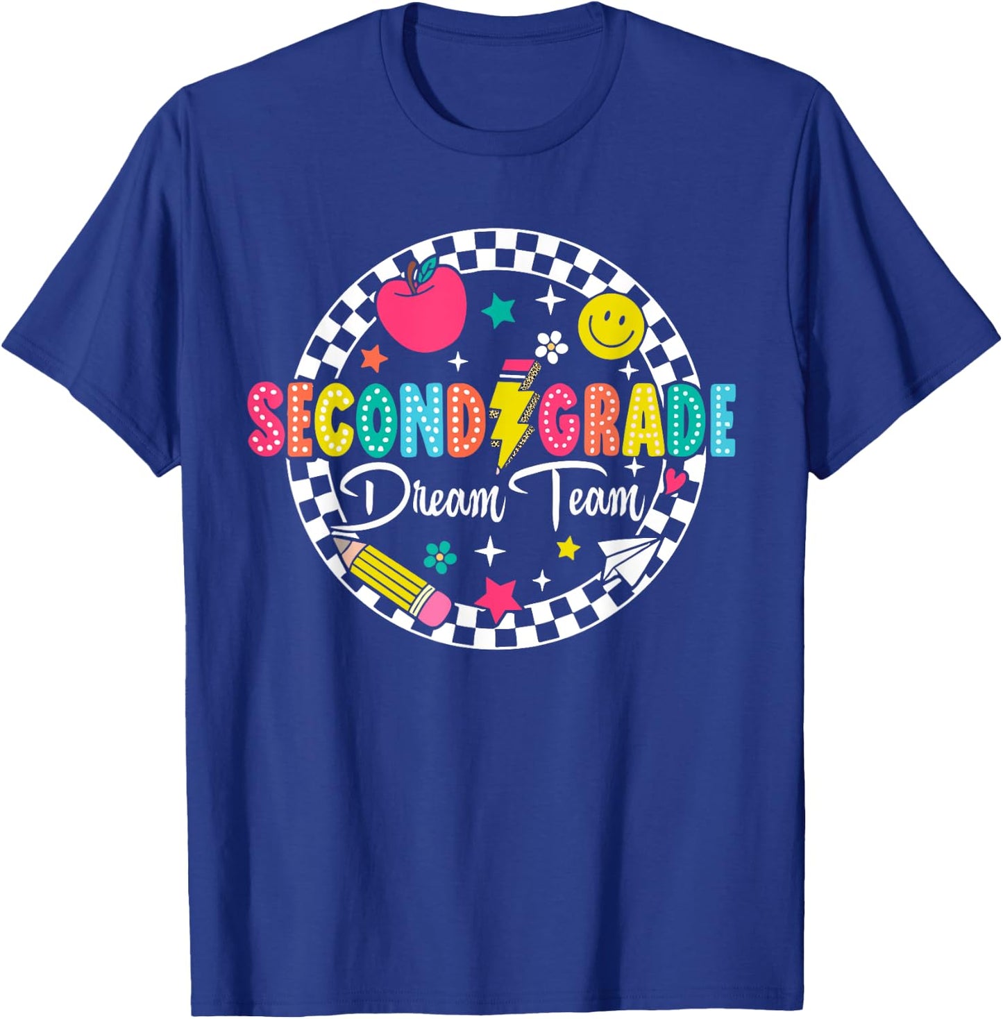Second Grade Dream Team Bruh Back To School Tour (ON BACK) T-Shirt - T-Shirt | Royal
