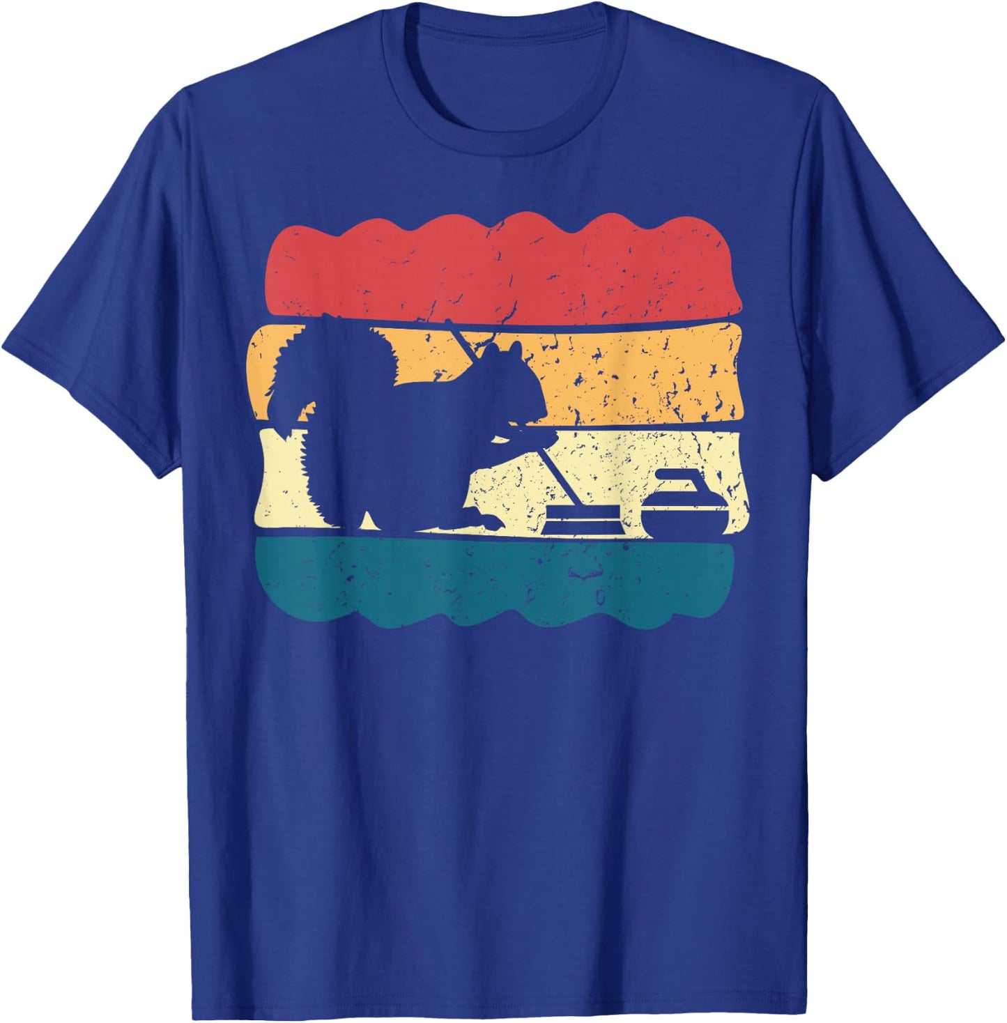 Curling Player Curler Sport Lover Curling Stone Squirrel T-Shirt - T-Shirt | Royal
