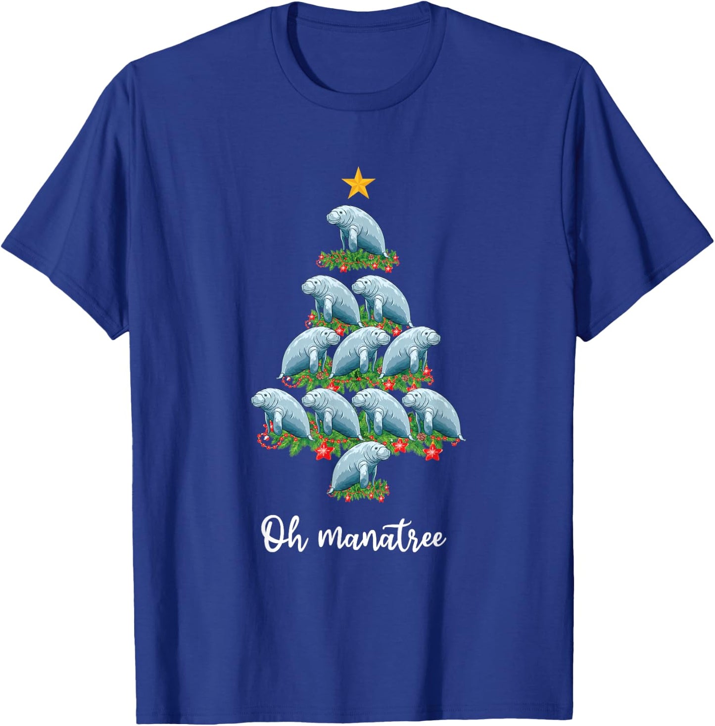 Xmas Tree Decorations Aquatic Animal Funny Manatee Christmas T-Shirt - T-Shirt | Royal
