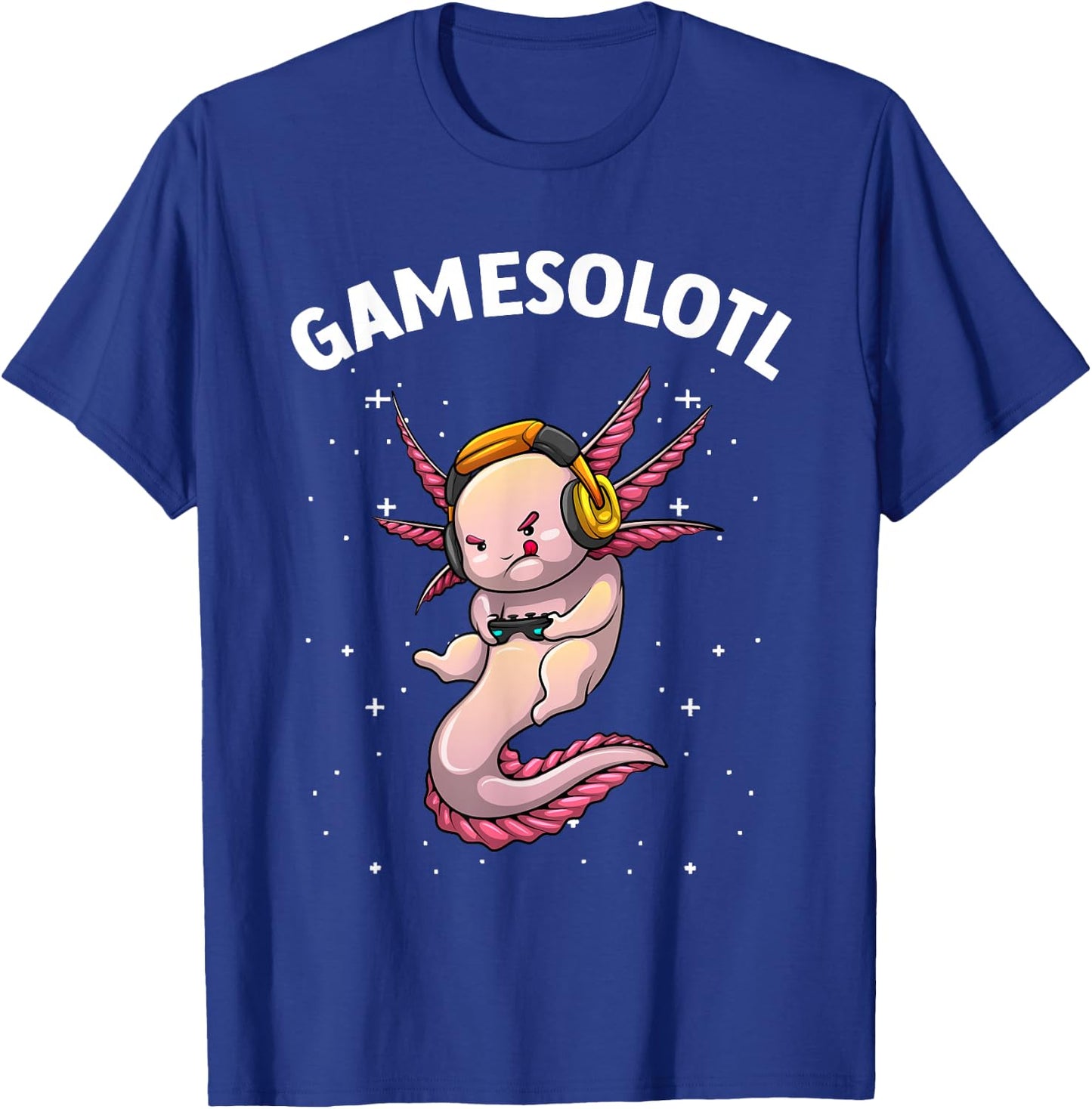 Cute Gaming Art Women Kids Video Game Axolotl Gamer T-Shirt - T-Shirt | Royal