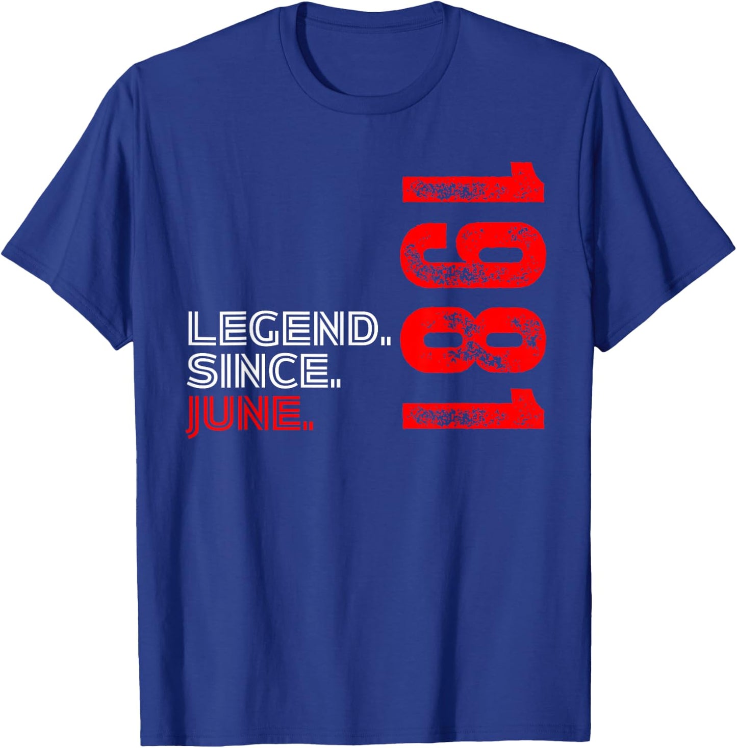 Born In June 1981 Vintage Birthday Legend Since June 1981 T-Shirt - T-Shirt | Royal
