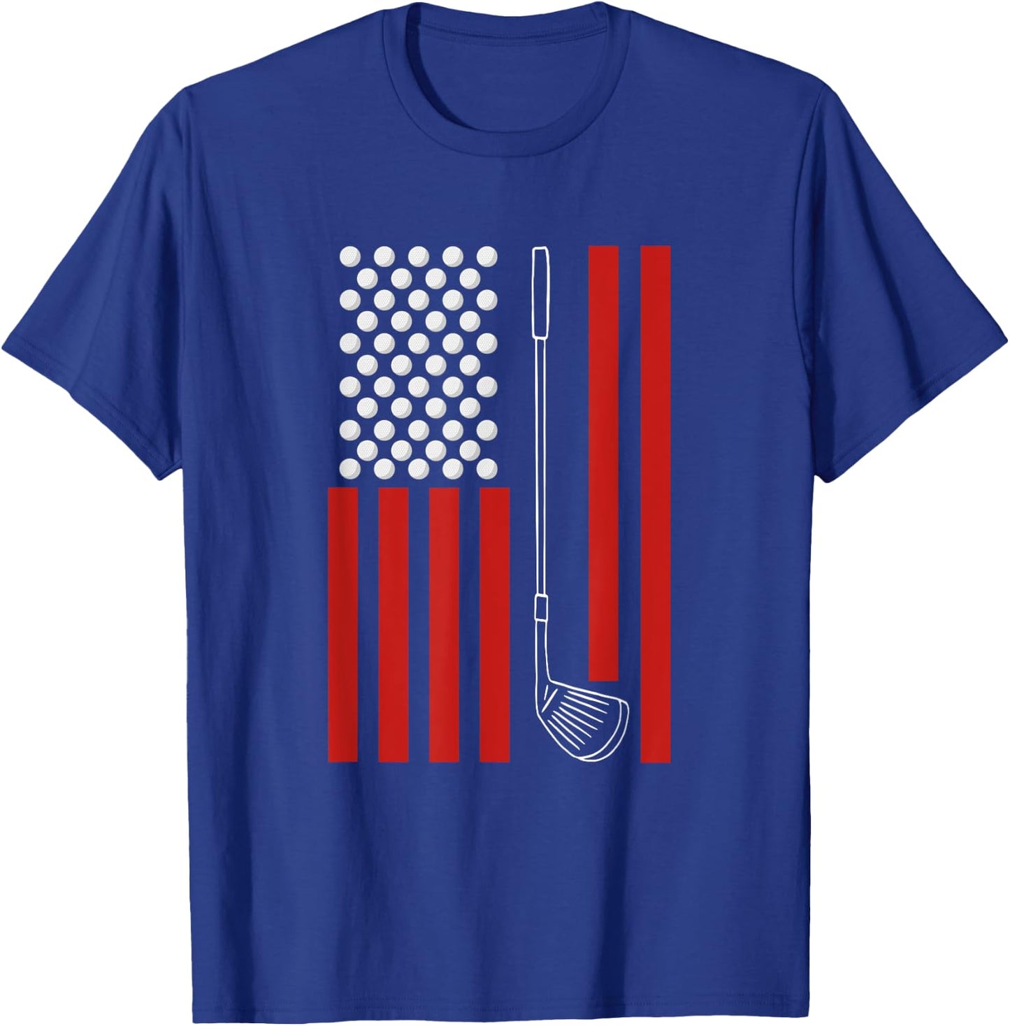 Retro American Flag Golf Gift Golfer Funny Golf T-Shirt - T-Shirt | Royal