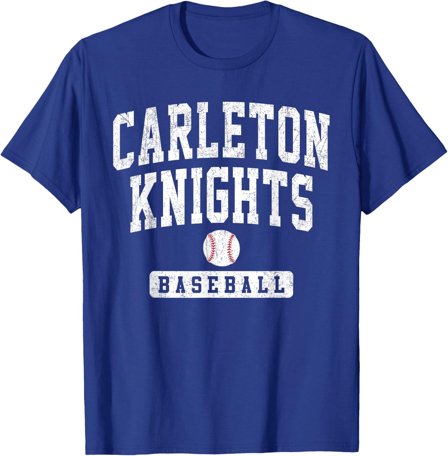 Carleton College Knights Baseball Arch Vintage Design Men T-Shirt - T-Shirt | Royal