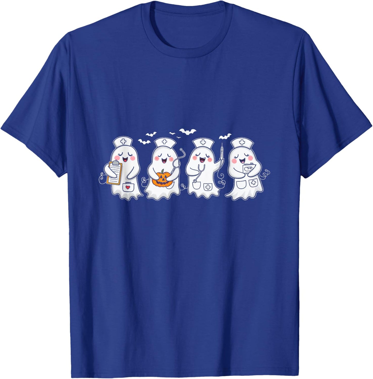 Ghost Nurses Halloween Costume Nurse Spooky Halloween T-Shirt - T-Shirt | Royal
