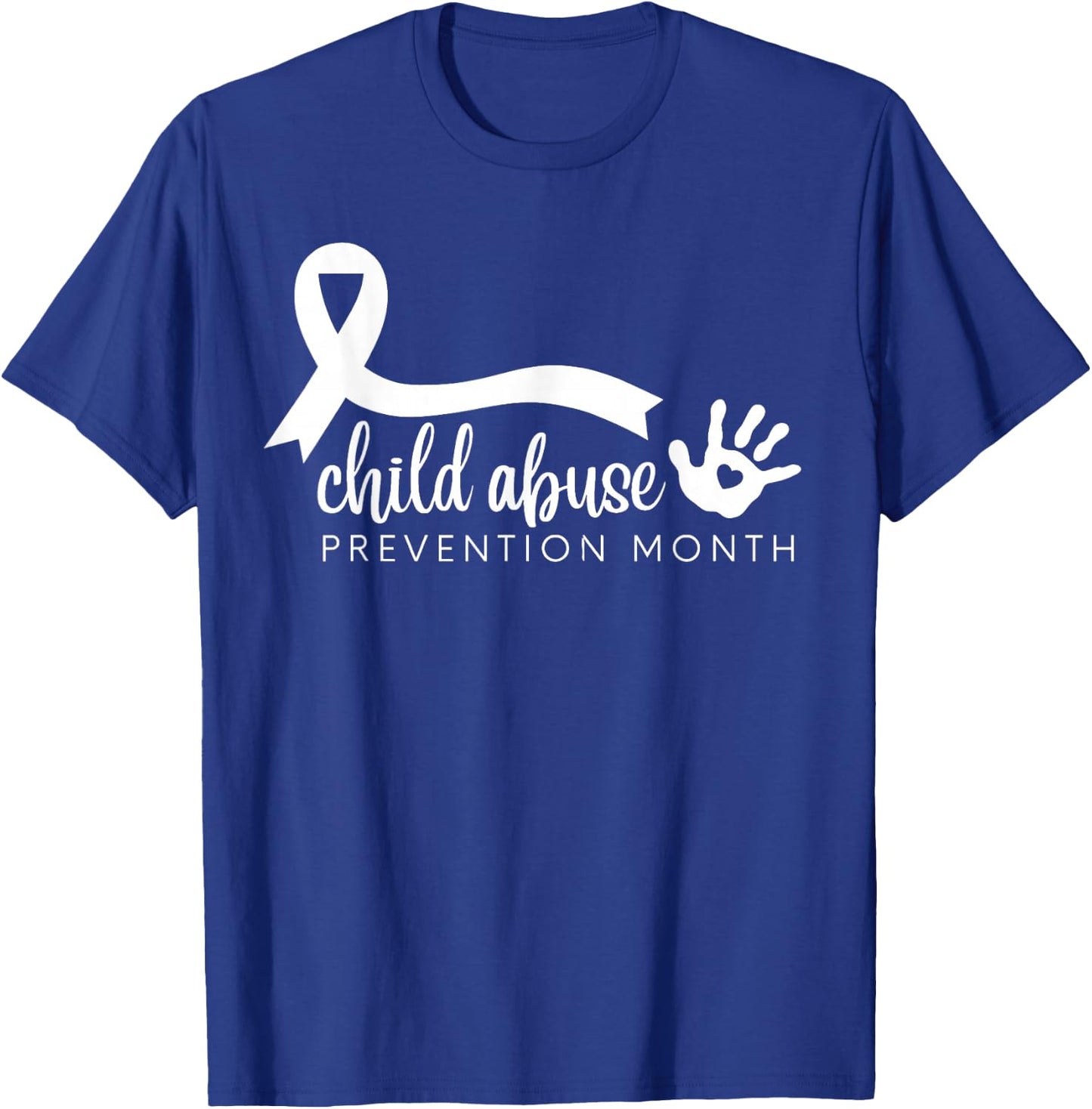 In April We Wear Blue Cool Child Abuse Prevention Awareness T-Shirt - T-Shirt | Royal