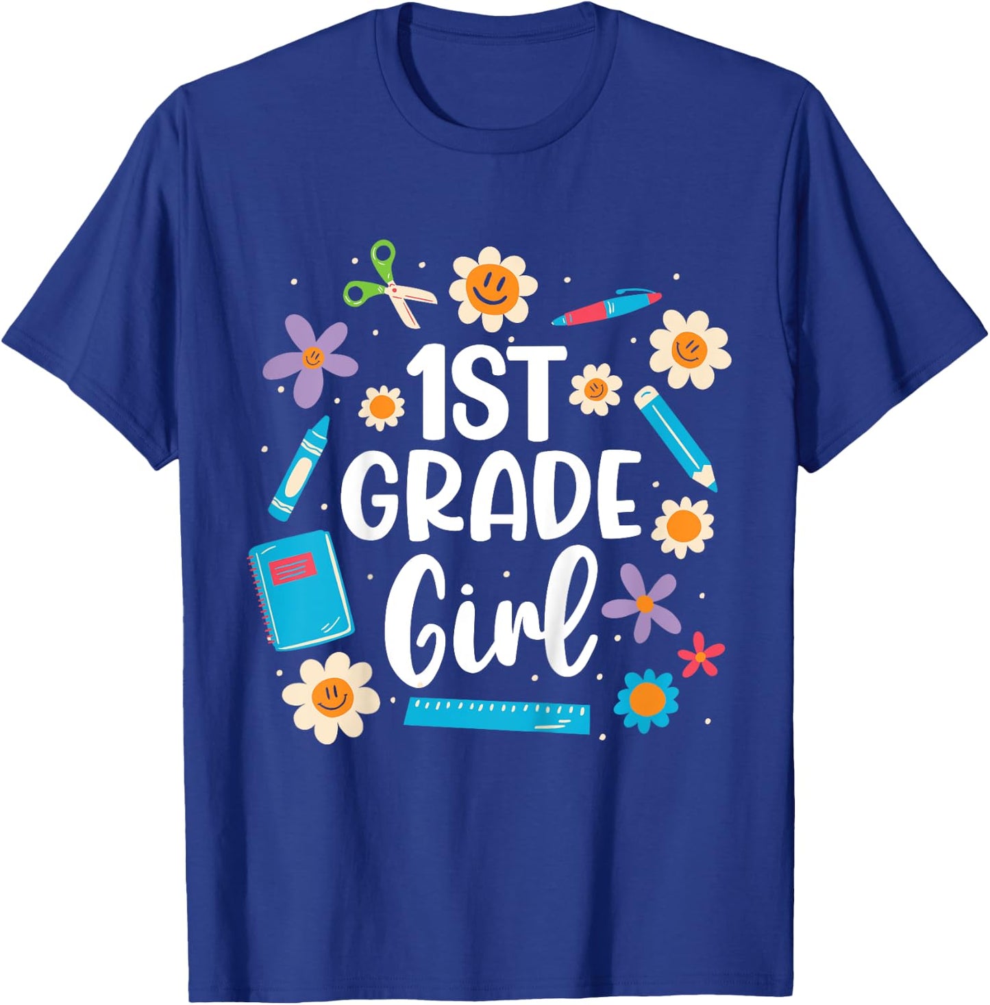 Girls 1st Grade Girl Back To School T-Shirt - T-Shirt | Royal