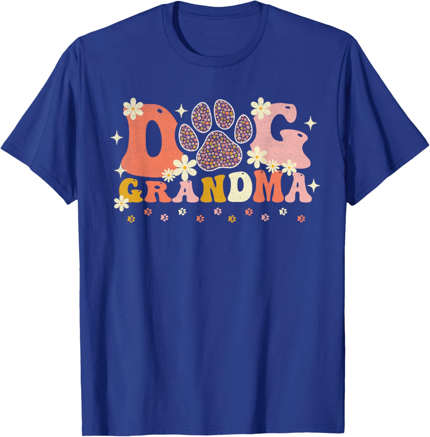 Groovy Dog Grandma Owner Mama Grandma Dog Lovers Men Women T-Shirt - T-Shirt | Royal