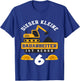 Children's Builder Worker 6th Birthday Boy 6 Years Digger Construction Site , black T-Shirt - T-Shirt | Royal