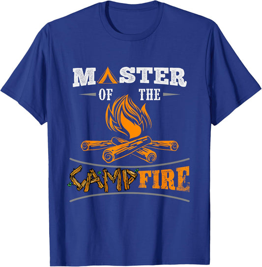 Funny Master of the Campfire Men, Women and Youth Campers T-Shirt - T-Shirt | Royal