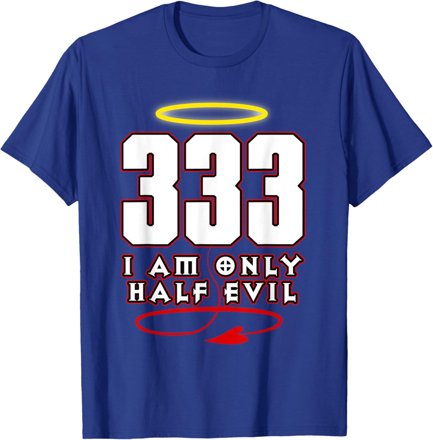 333 Shirt Funny Half Evil Angel Devil T-Shirt - T-Shirt | Royal