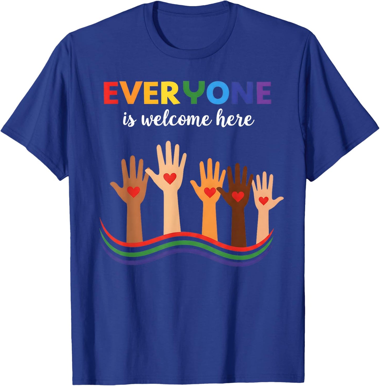 Everyone is Welcome Here Idaho Teacher T-Shirt - T-Shirt | Royal