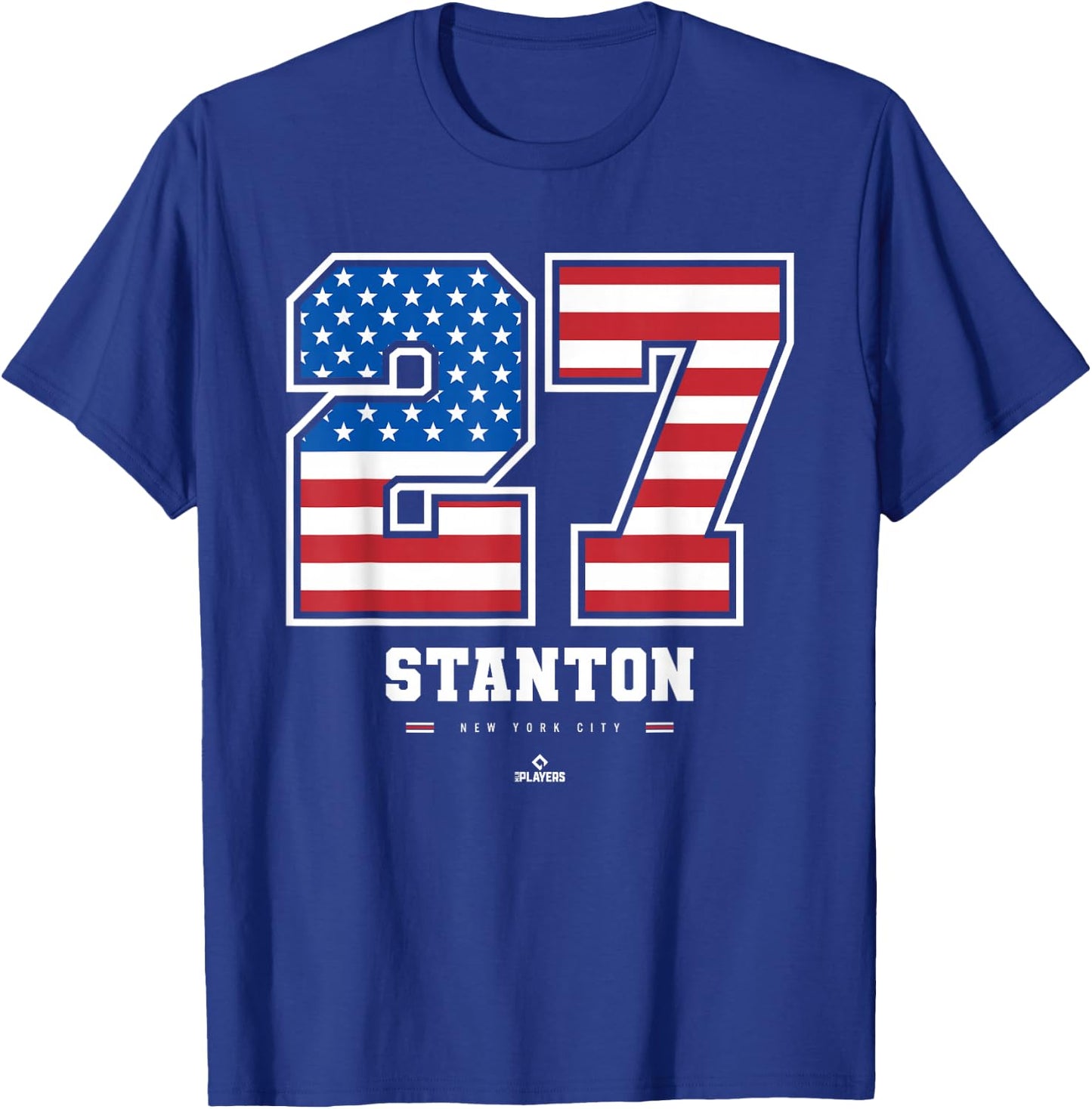 Giancarlo Stanton - US Flag Number T-Shirt - T-Shirt | Royal