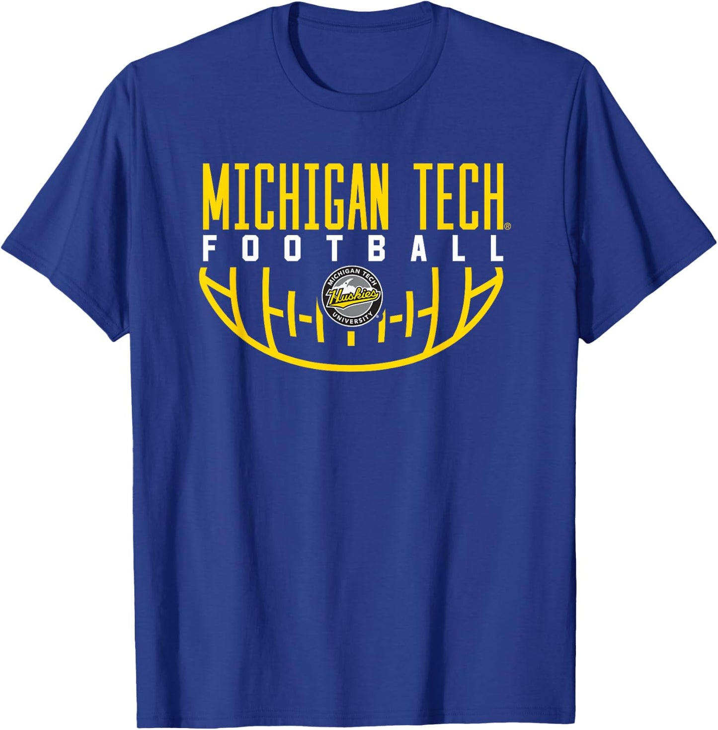 Michigan Tech Huskies Football Arch T-Shirt - T-Shirt | Royal